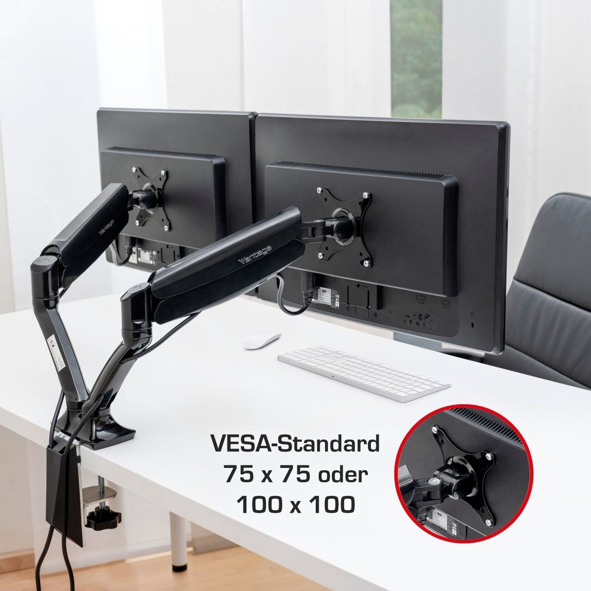 NOVUS Monitor-Halterung Monitorarm duo schwarz