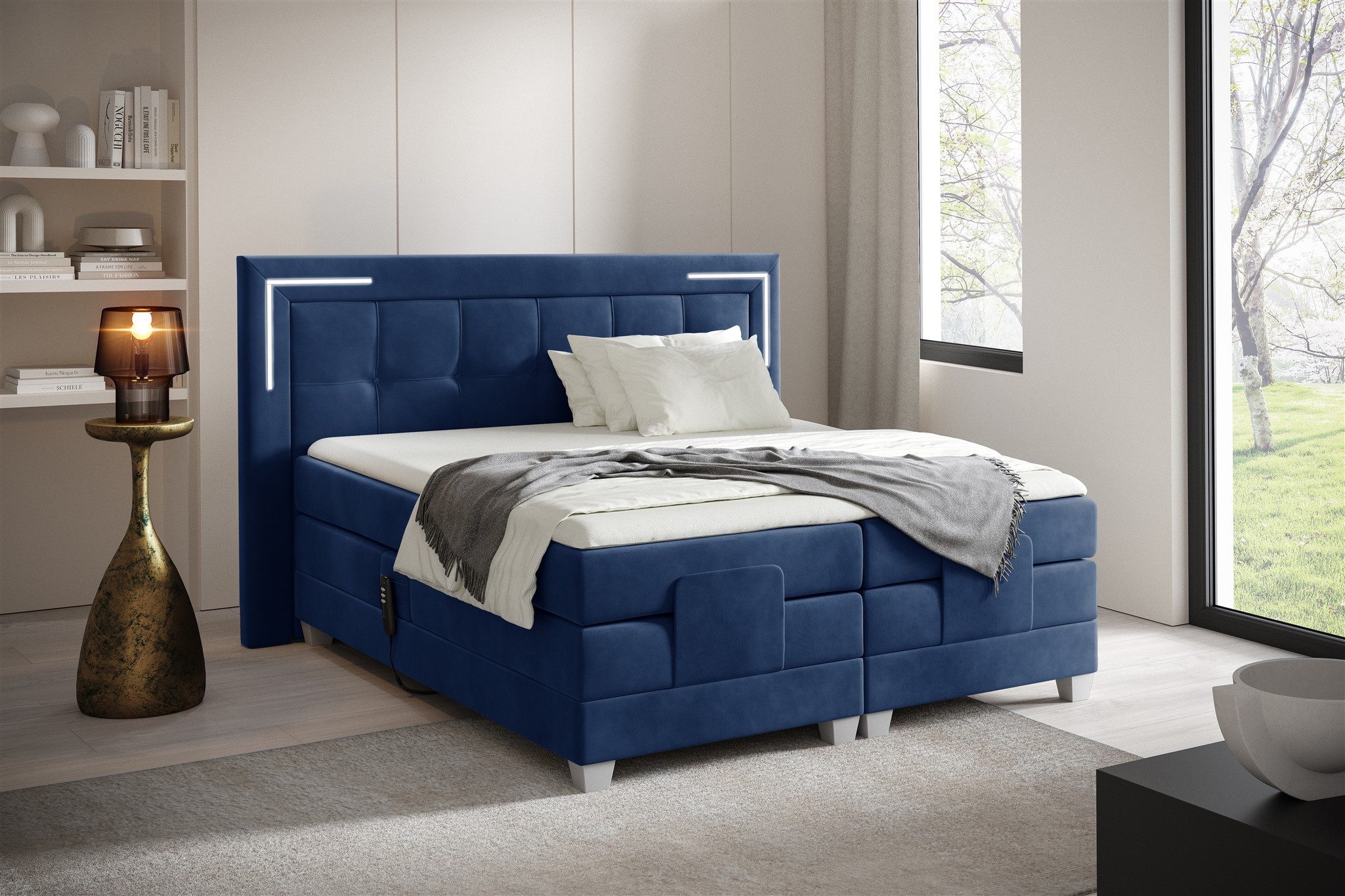 Fun Möbel Boxspringbett Schlafzimmerbett DORES Elektrisch günstig online kaufen