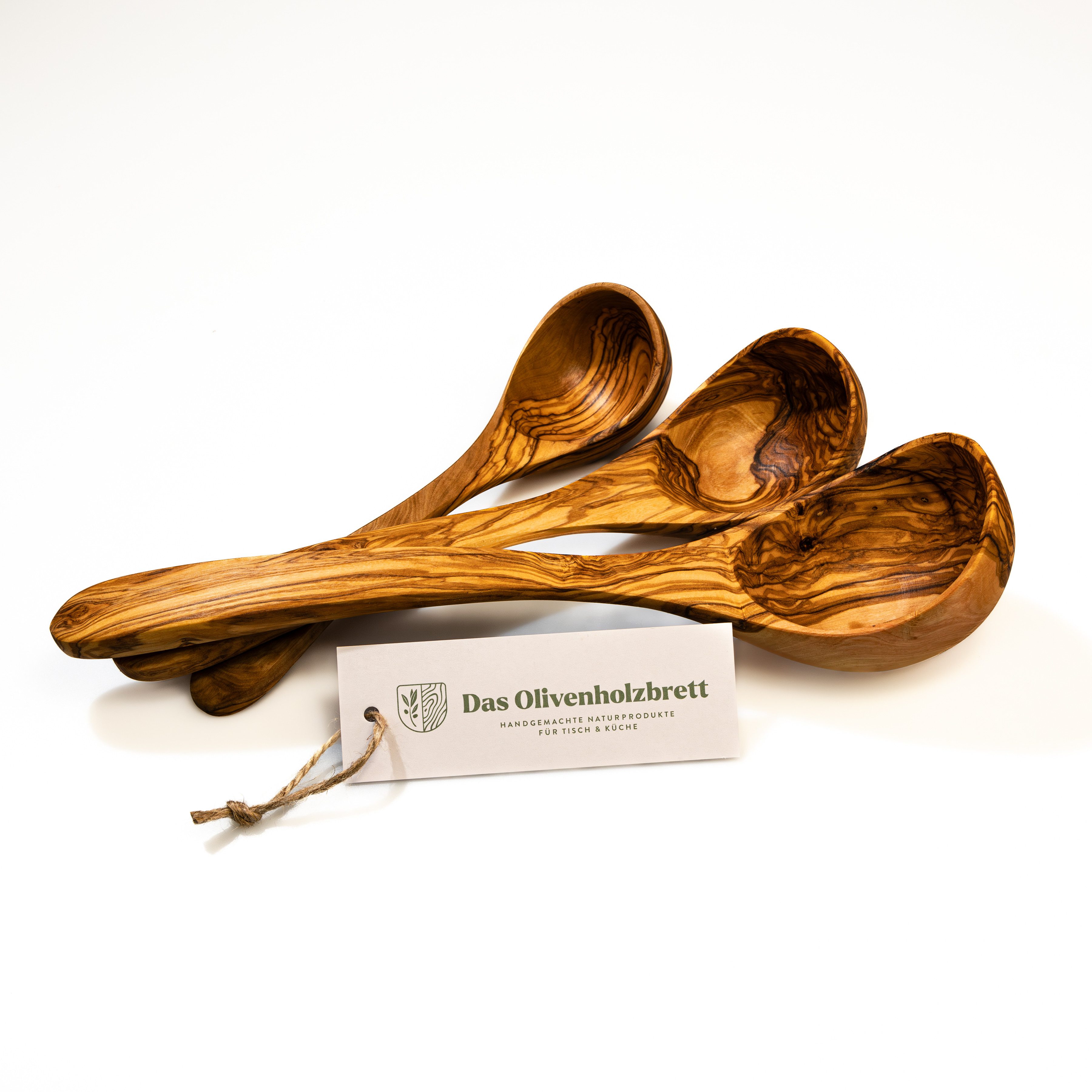 dasOlivenholzbrett Schöpflöffel Set Schöpflöffel aus Olivenholz, alle Größen
