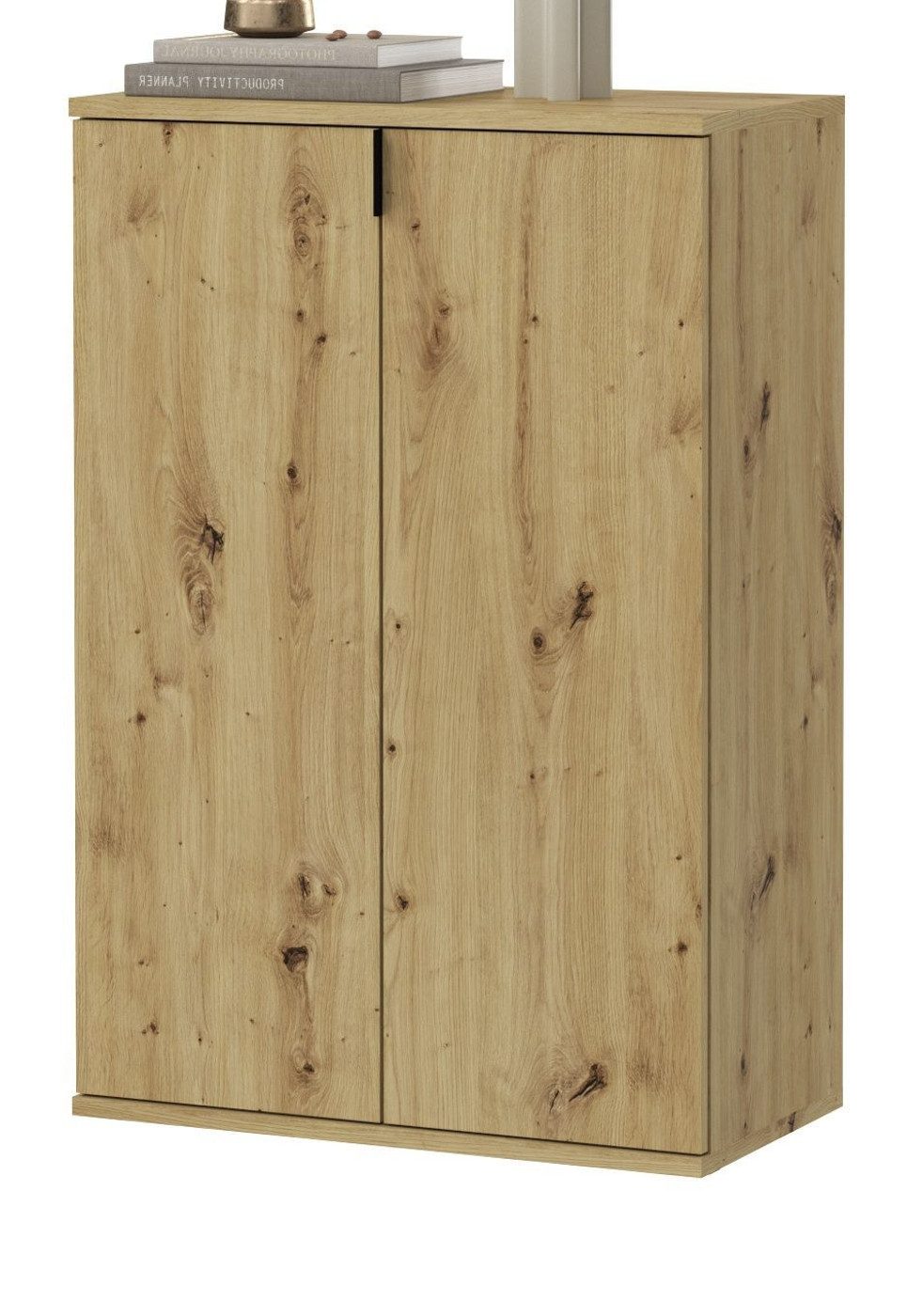 Inn.Furn Schuhschrank Line-Up (Kommode in Eiche Artisan, 2-türig) mit flexibler Inneneinteilung