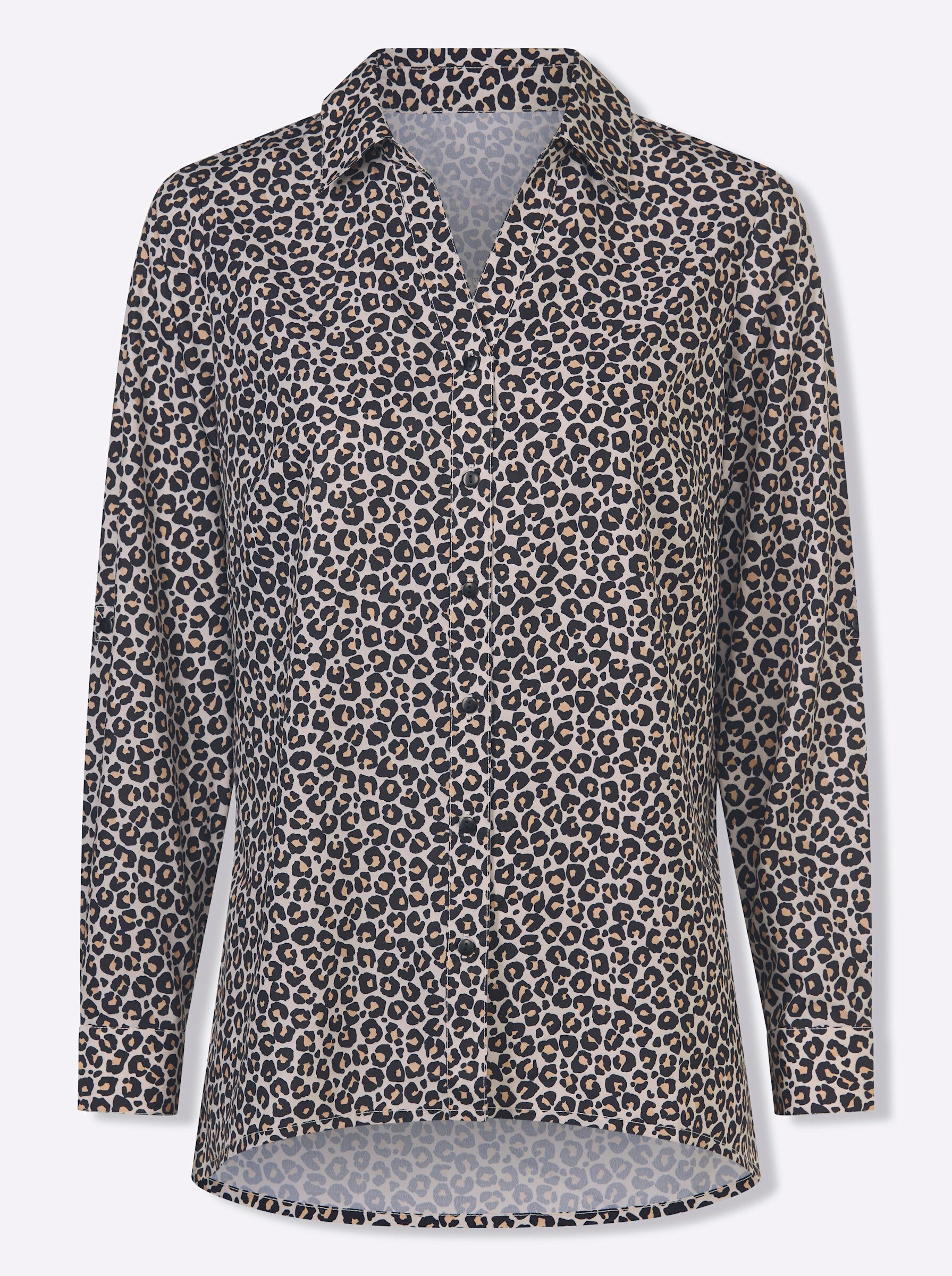 Sieh an! Klassische Bluse Longbluse Langarm
