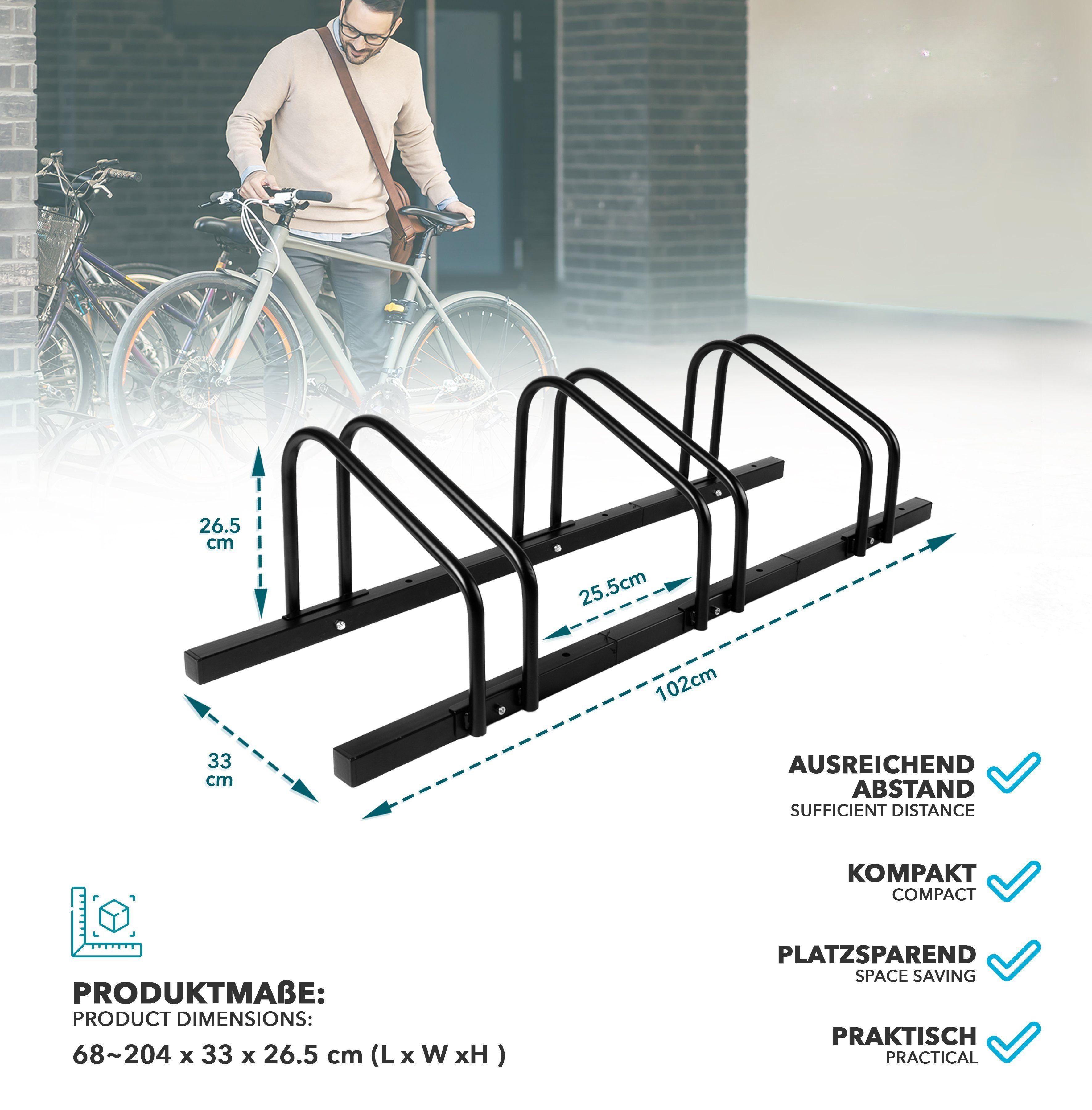 Kubus Fahrradständer Levi, Verschiedene Größen