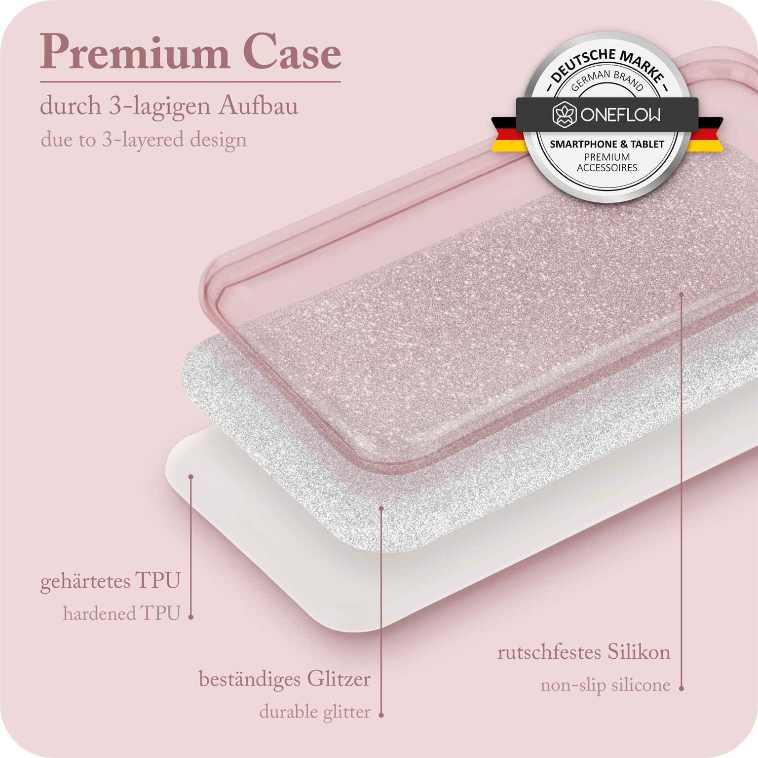 ONEFLOW Handyhülle für Samsung Galaxy S24 Ultra Glitzer Hülle Glitter Case Rosa 6,8 Zoll, Hülle Glitzernd Dünne Schutzhülle mit Kameraschutz Frauen Glitzerhülle