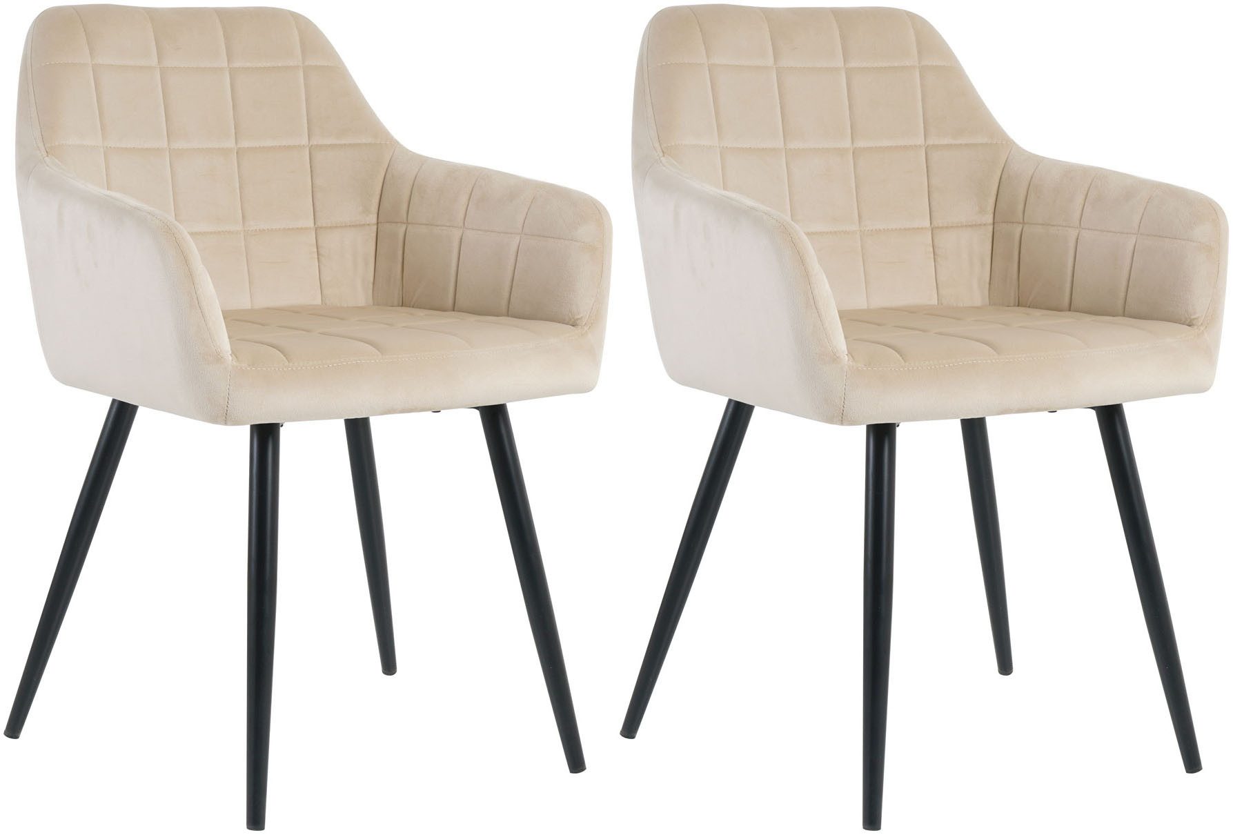MÖBILIA 4-Fußstuhl (Set, 2 St), mit Quadratsteppung innen
