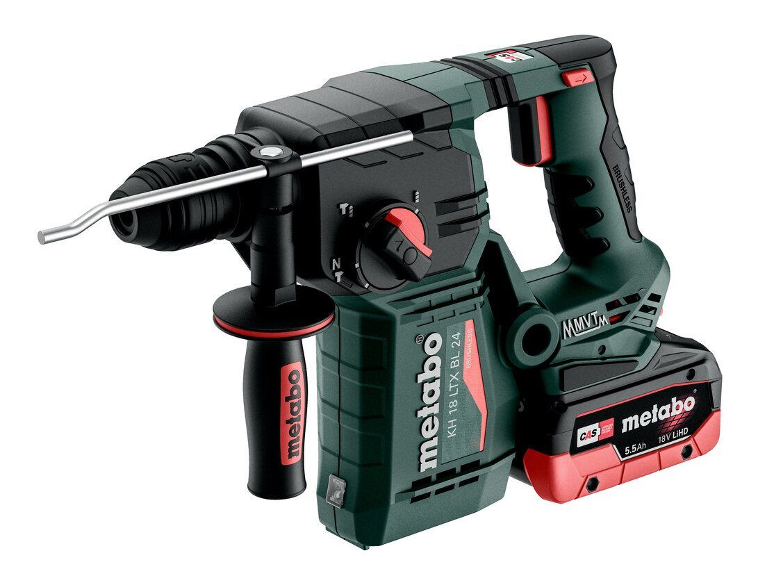 metabo Akku-Kombibohrhammer KH 18 LTX BL 24, 18 V, max. 1280 U/min, Hammer 2 x 5,5 Ah LiHD in MetaBox