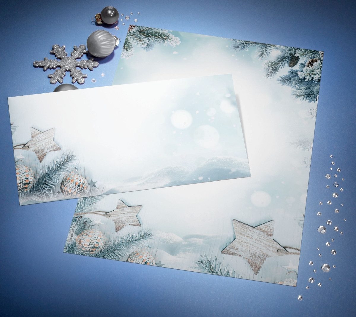 Sigel Designpapier Briefumschläge Weihnachten DINlang 90g/qm VE=25 Stück Snow Star