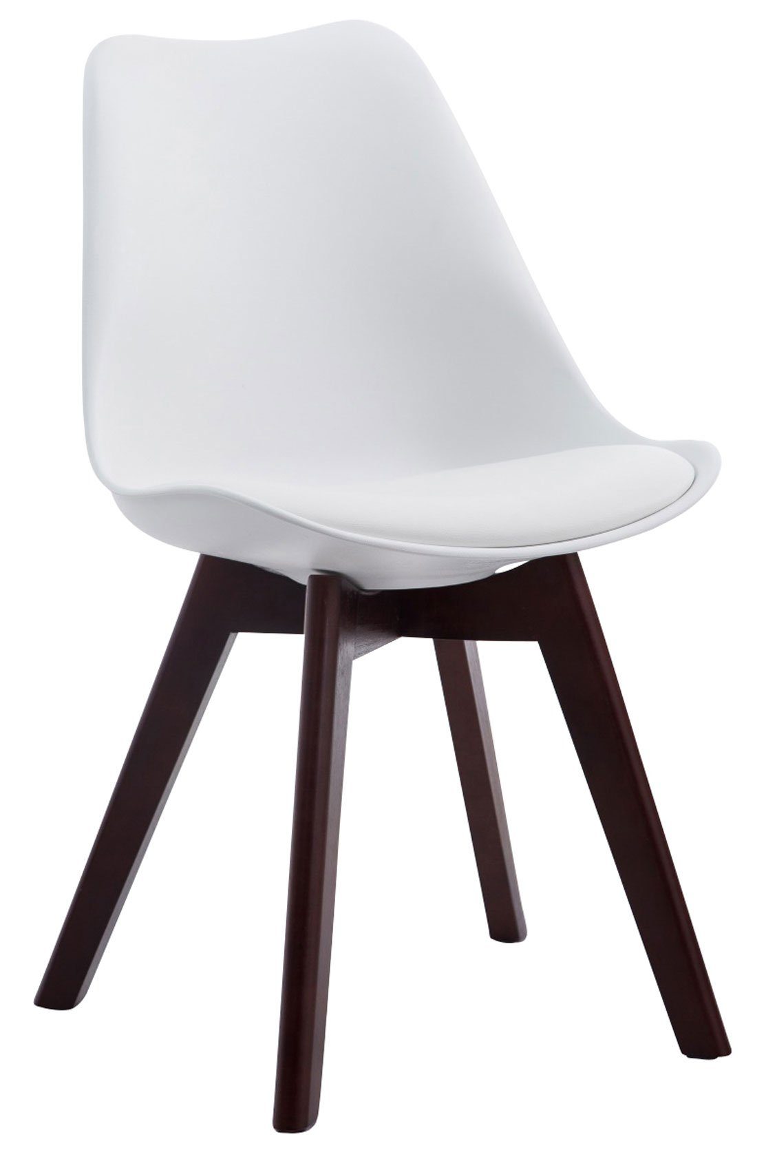 CLP Küchenstuhl Borneo V2 Kunstleder, mit Kunststoffsitzschale weiß
