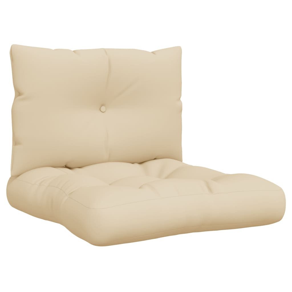 vidaXL Sitzauflage Palettenkissen 2-tlg. Beige Stoff, günstig online kaufen