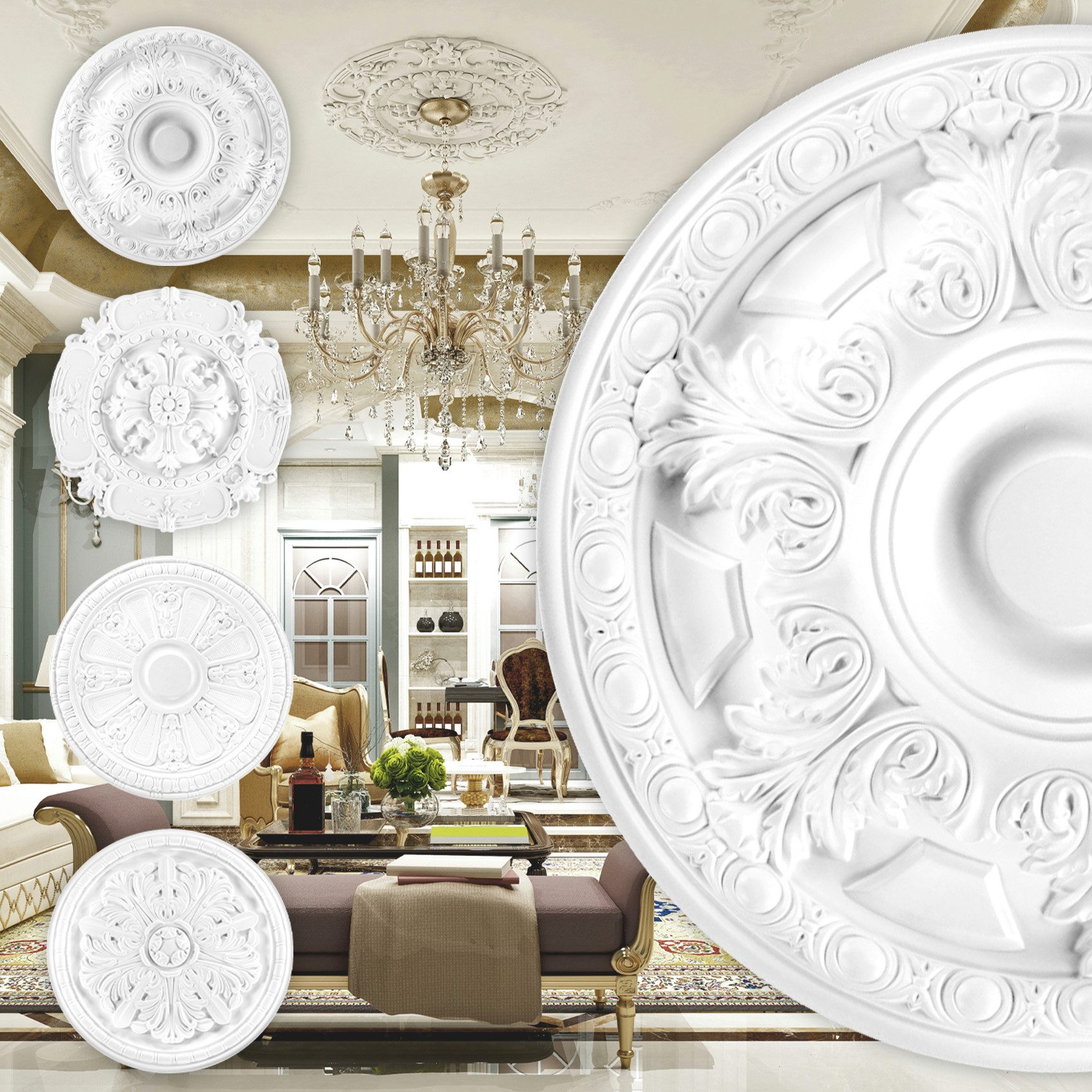 Grand Decor Wanddekoobjekt R109 (Stuckrosette aus günstig online kaufen