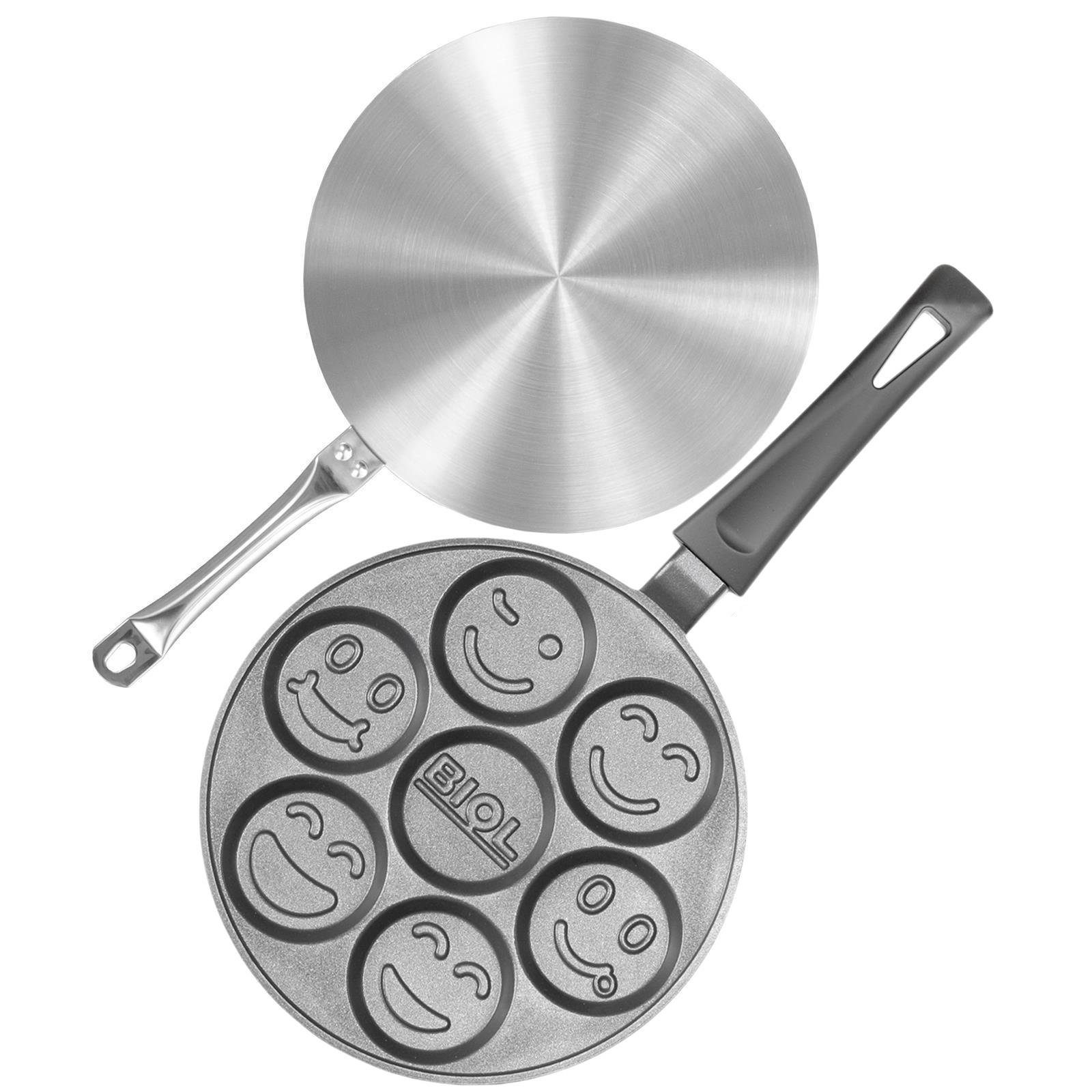 Spiegeleipfanne Aluminium Induktions-Adapterplatte) Pancakepfanne antihaftbeschichtet 4BIG.fun Pfannkuchenpfanne, (Spiegeleipfanne Crêpepfanne mit