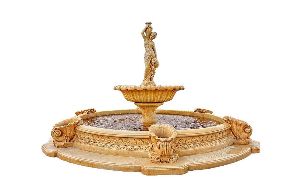 JVmoebel Gartenbrunnen Springbrunnen Becken Fontäne Zierbrunnen XXL Garten Deko, (1 tlg), Made in Europa
