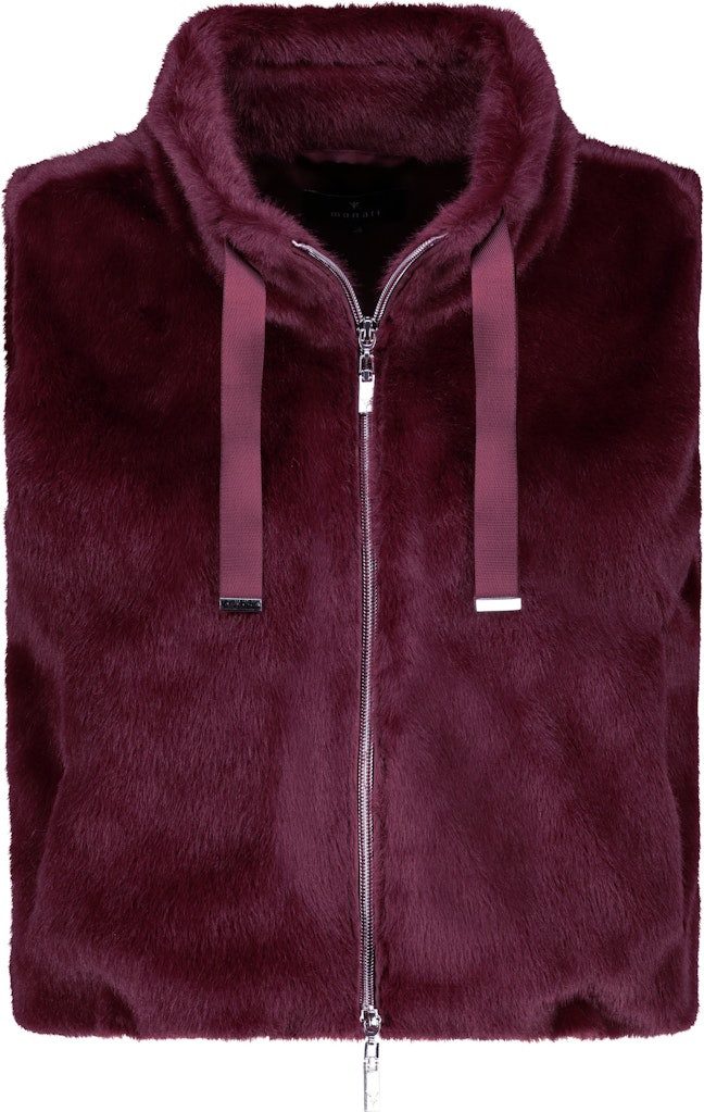 Monari Strickweste 808770 Flauschiges Fake Fur als luxuriöses Detail