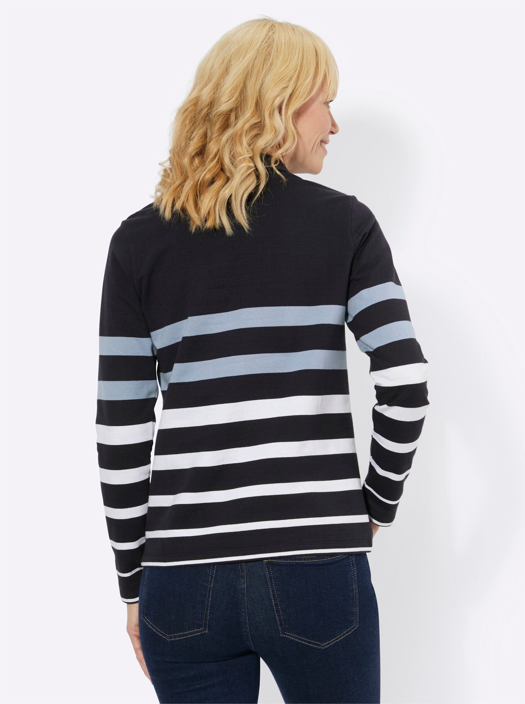 WITT WEIDEN Sweater marine-weiß-geringelt