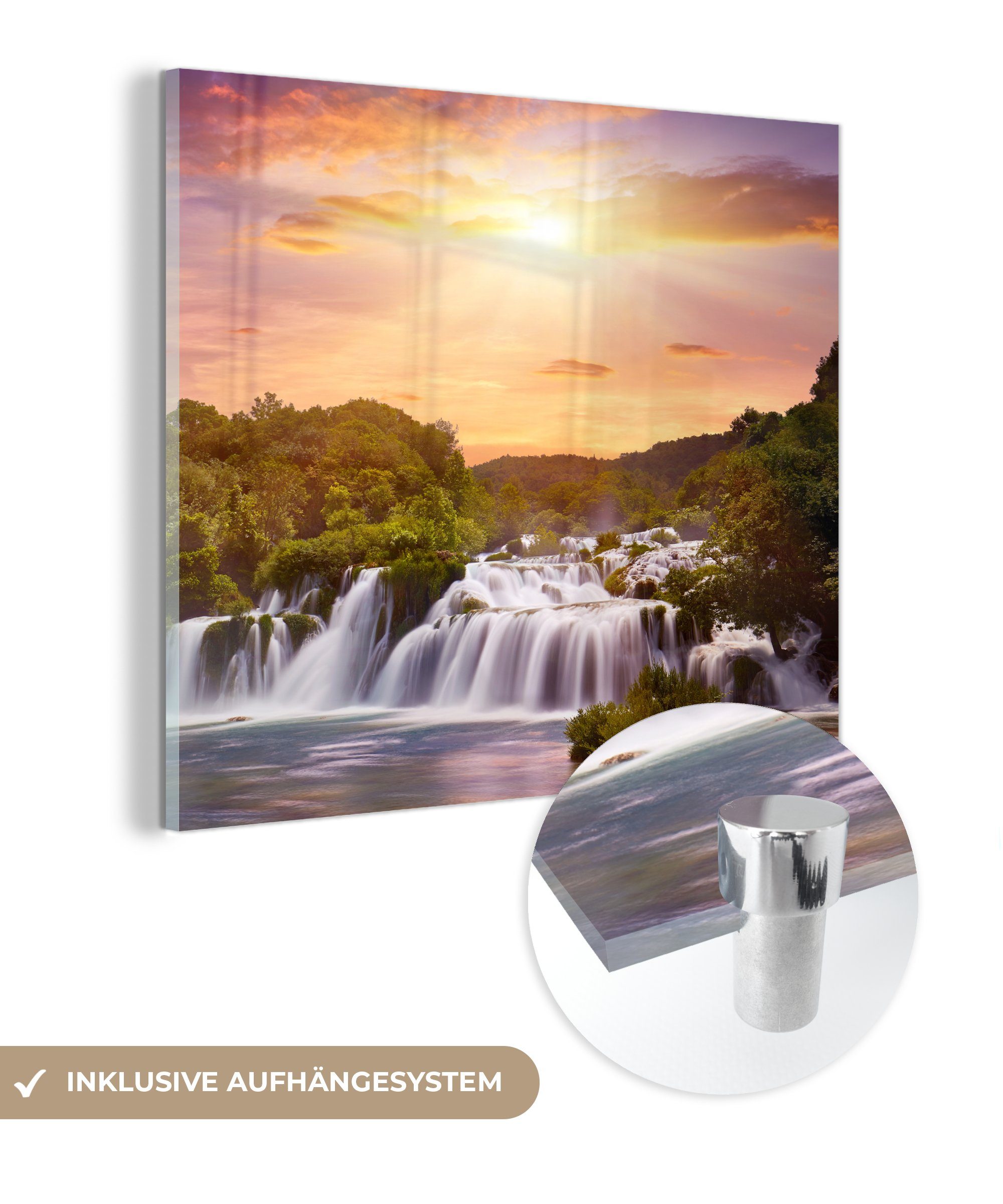 MuchoWow Acrylglasbild Wasserfall - Landschaft - günstig online kaufen