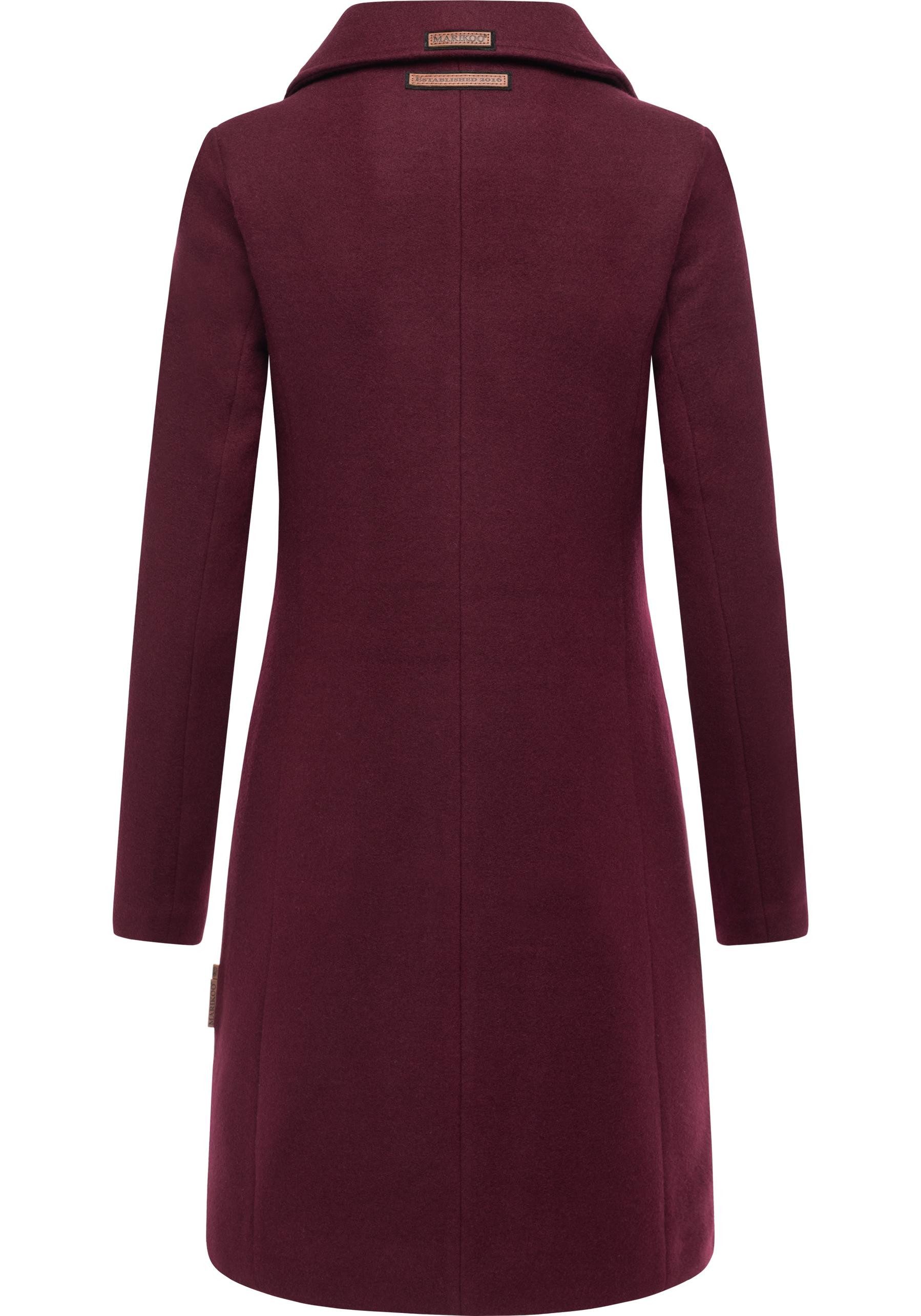 Marikoo Kurzmantel Nanakoo edler Damen Trenchcoat in Wollmantel-Optik
