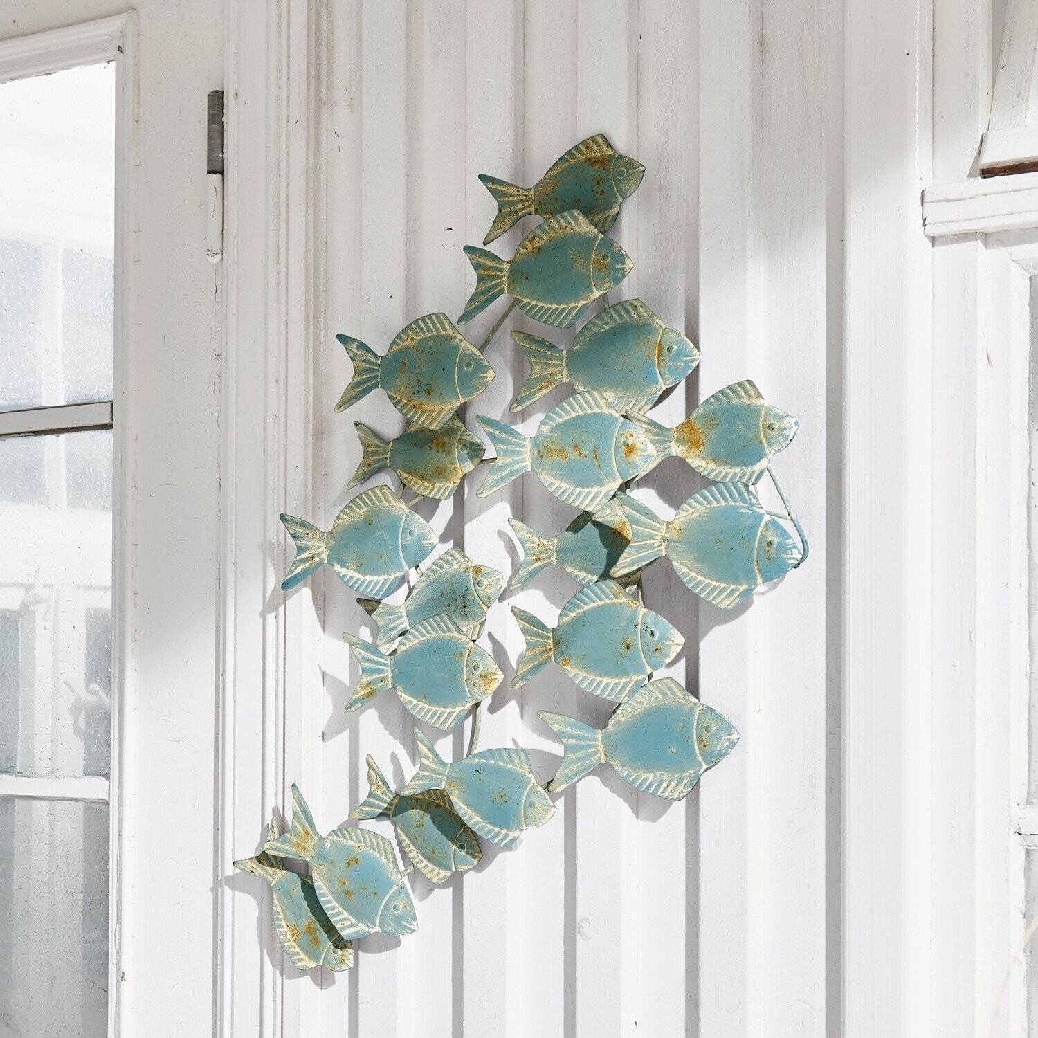 Mirabeau Wanddekoobjekt Wandornament Pesce graublau günstig online kaufen