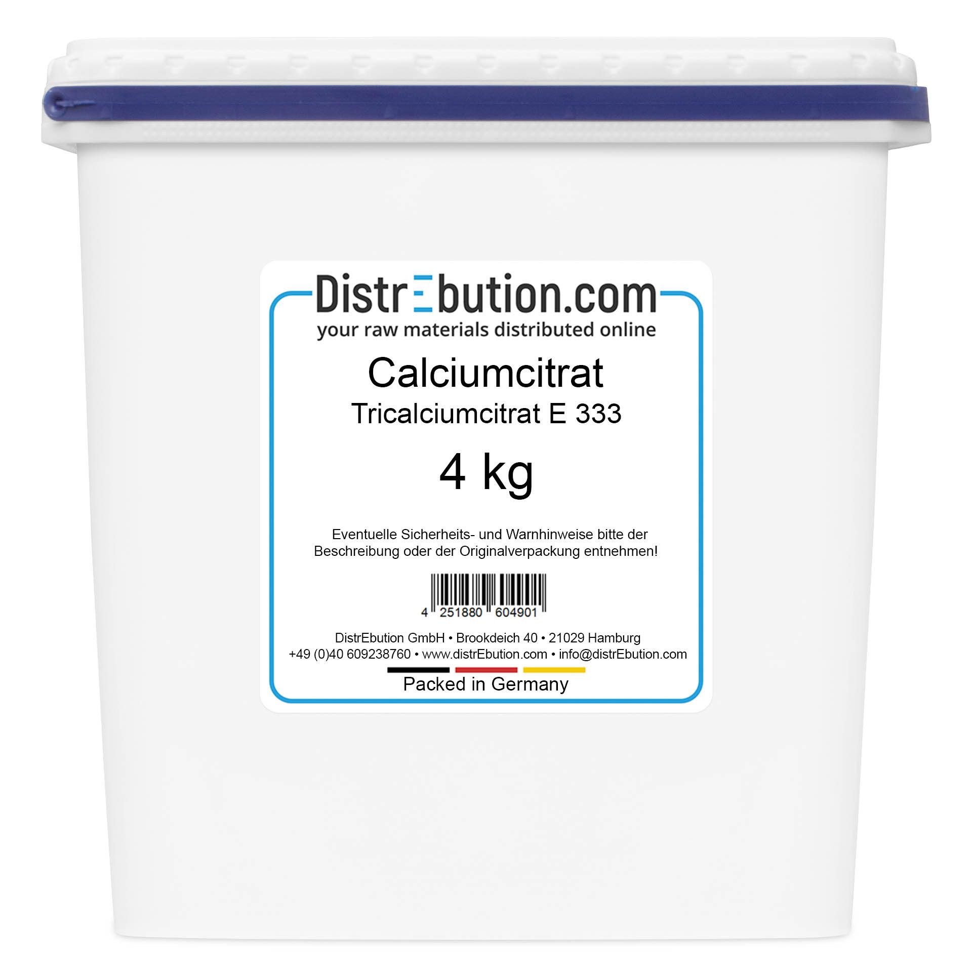 DistrEbution Backzutat Calciumcitrat E 333 - Tricalciumcitrat, für die Lebensmittelindustrie, 4000 g, Geeignet für Biolebensmittel