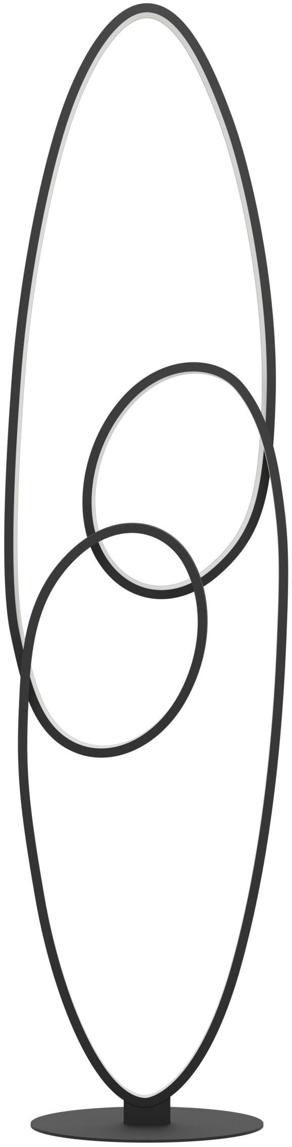 EGLO Stehlampe GIANELLA Stehlampe - Alu, Stahl - LED - 38W - IP20, Ein-/Ausschalter, LED fest integriert, Warmweiß, Standleuchte, Leselampe, Wohzimmer, Schlafzimmer, L25 x B30 x H120,5cm