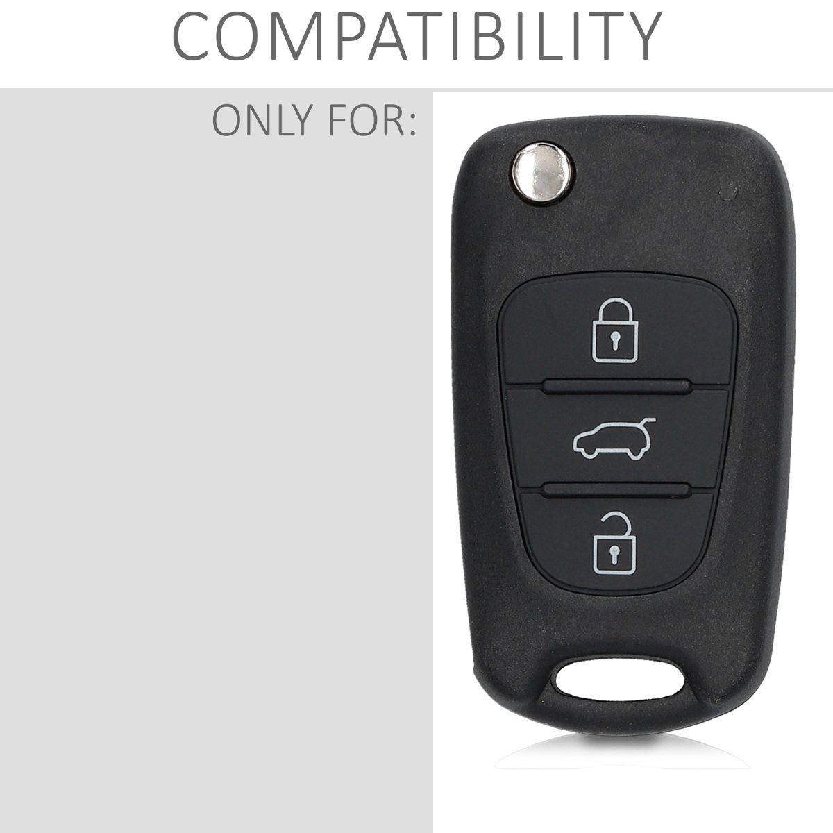 kwmobile Schlüsseltasche Gehäuse für Hyundai - ohne Auto Elektronik Transponder Batterien Schlüsselgehäuse Autoschlüssel