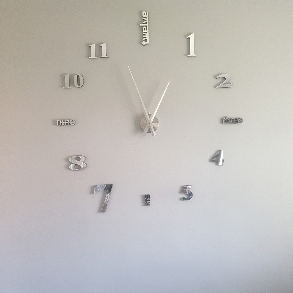 TUWENA Wanduhr DIY Wanduhren Mit 3D Visuelle Aufkleber, Mute große Wanduhr (Modern Design Wanduhren Geeignet für Home Dekoartikel,Büro und Hotel)