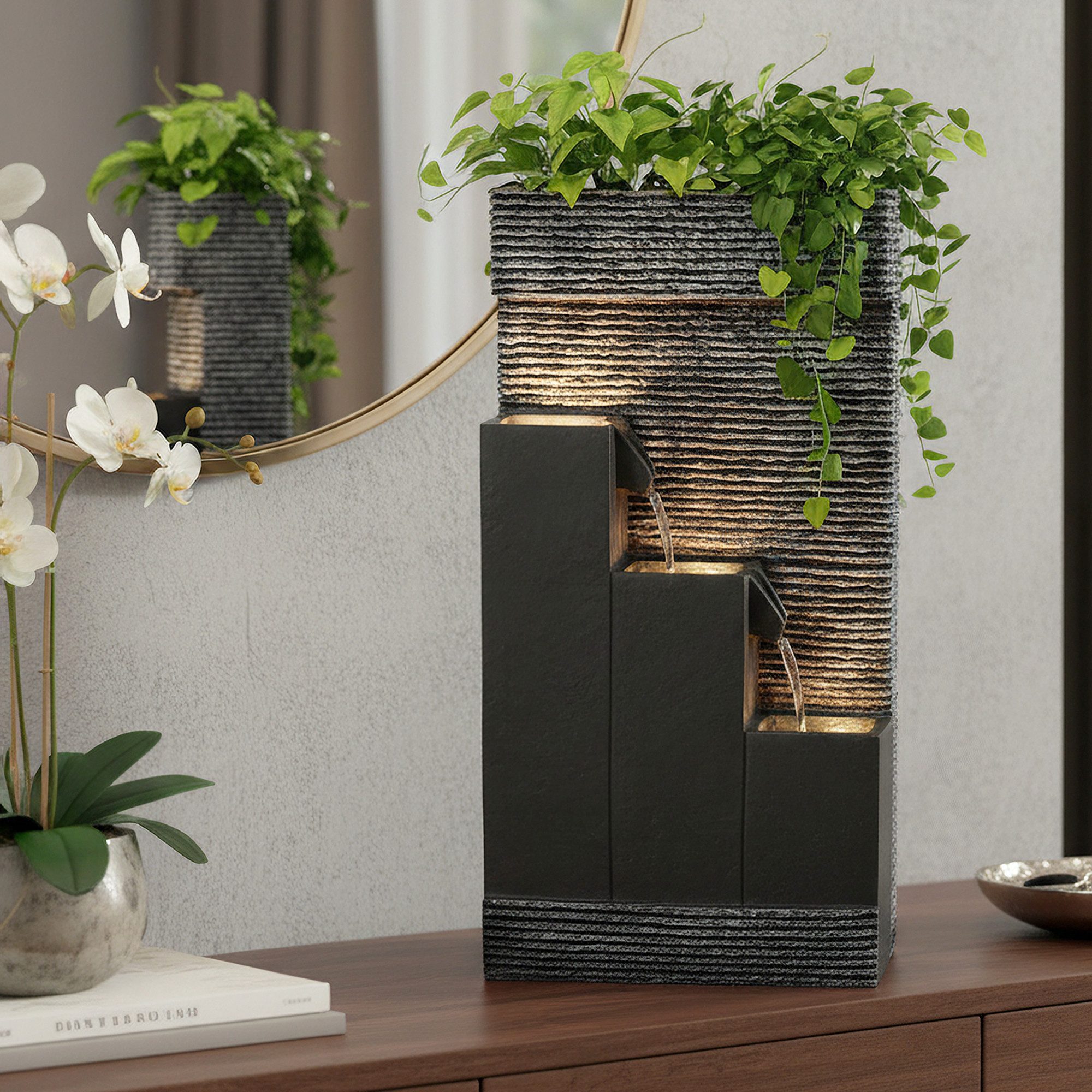 Arnusa Zimmerbrunnen BK845 Springbrunnen mit Beleuchtung Gartenbrunnen Kask günstig online kaufen