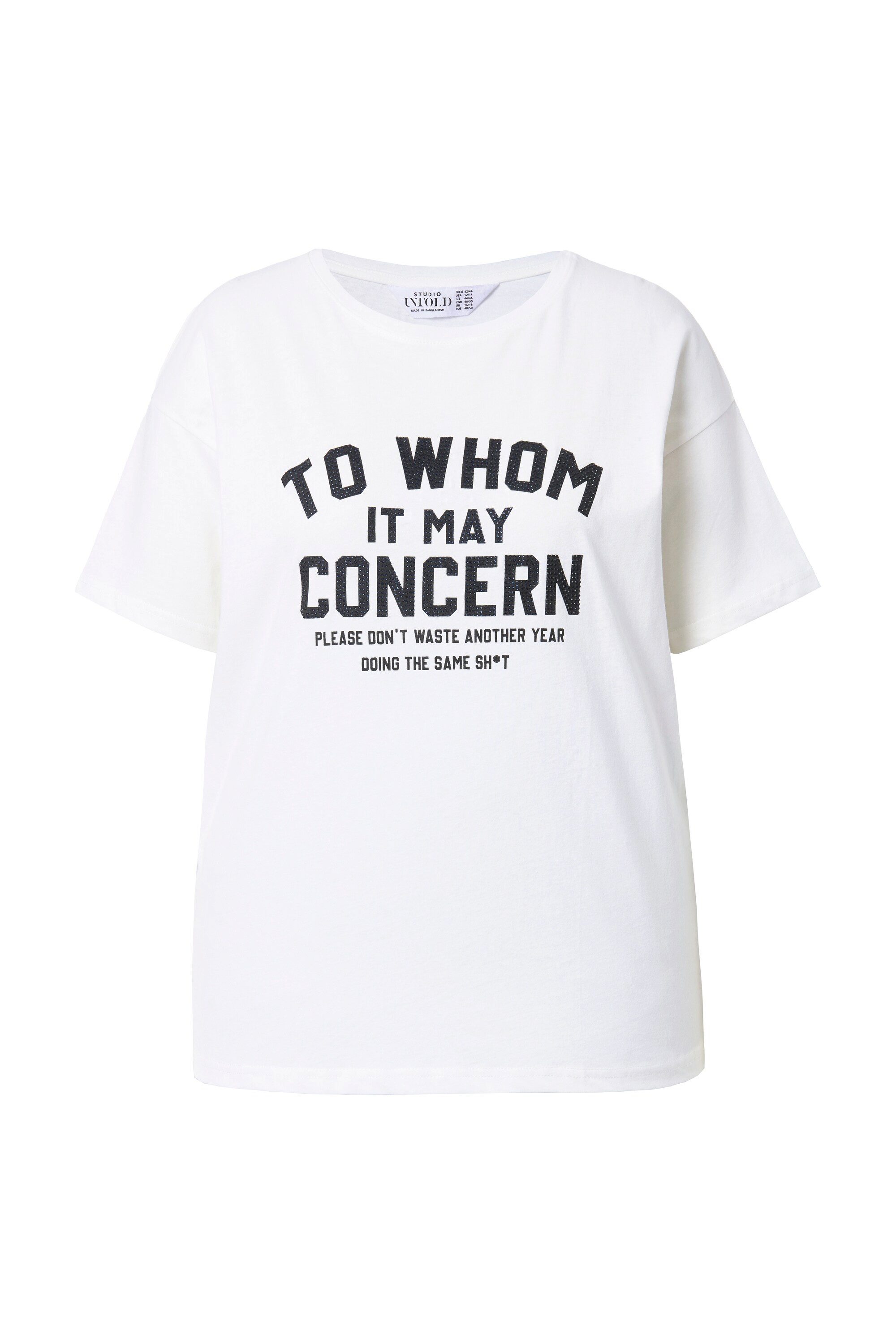 Studio Untold T-Shirt T-Shirt oversized Schrift mit Glitzersteinchen günstig online kaufen