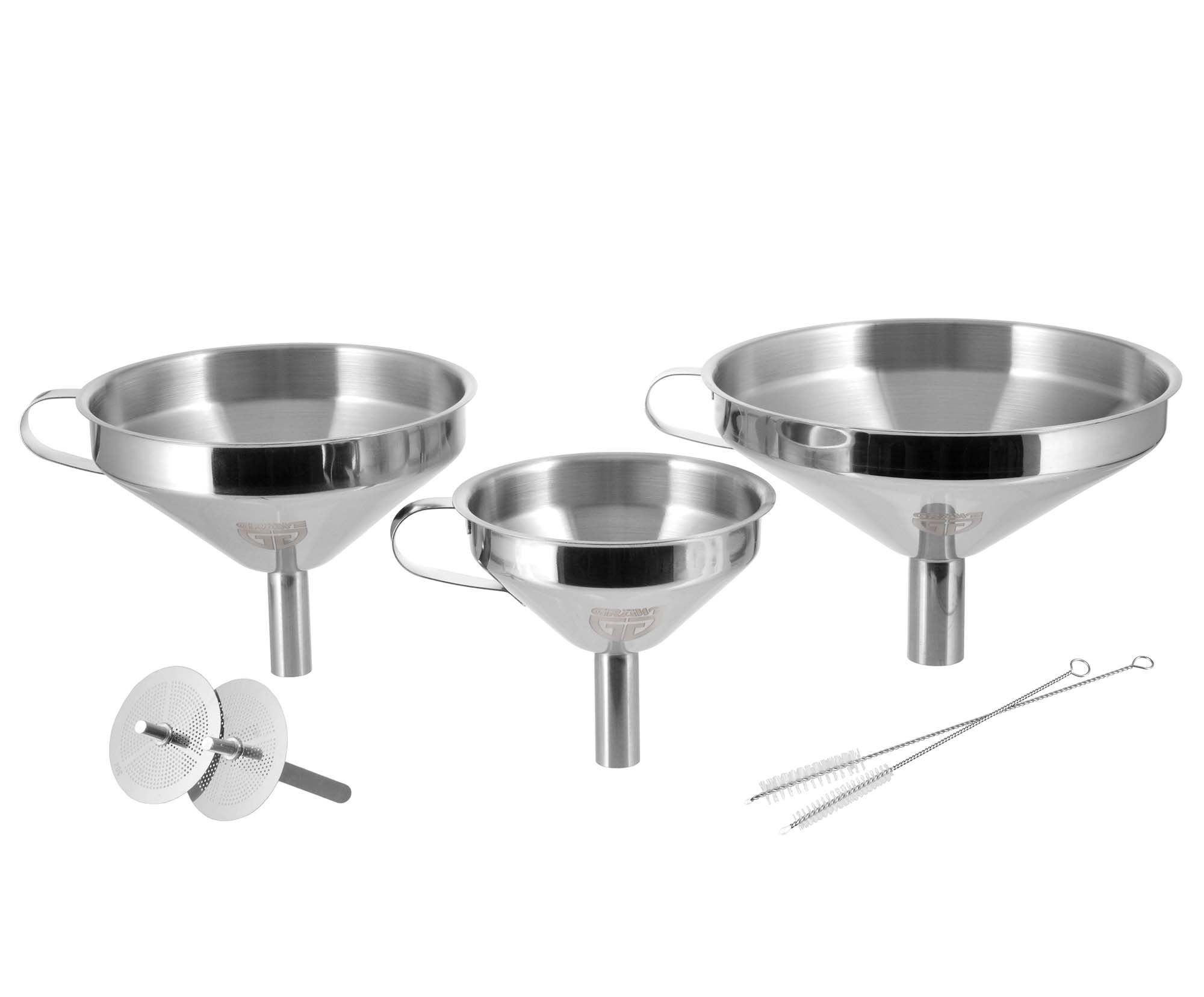 GRÄWE Trichter 3-teilig, Edelstahl Trichter-Set, GRÄWE