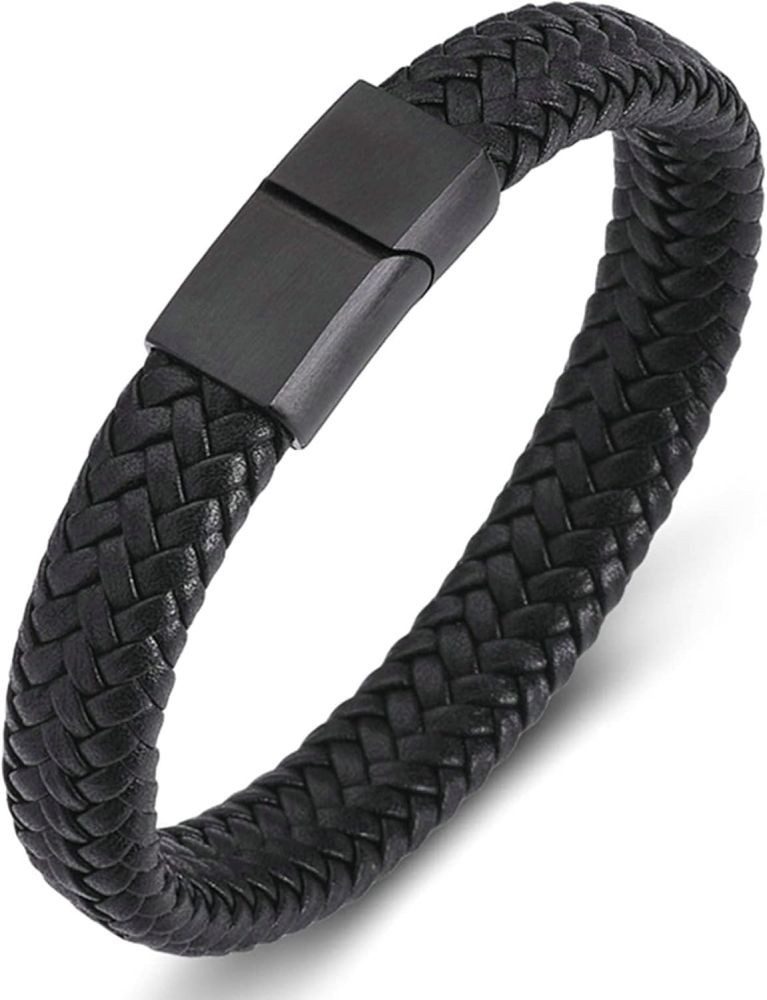 MEGAGOODS Lederarmband PU-Leder Armband Herren Magnetverschluss günstig online kaufen