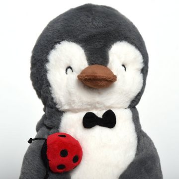 Mr. & Mrs. Panda Kuscheltier Pinguin Marienkäfer - Grau Pastell - Geschenk, Spielzeug, Kuscheltier (1-St), Liebevolles Detail