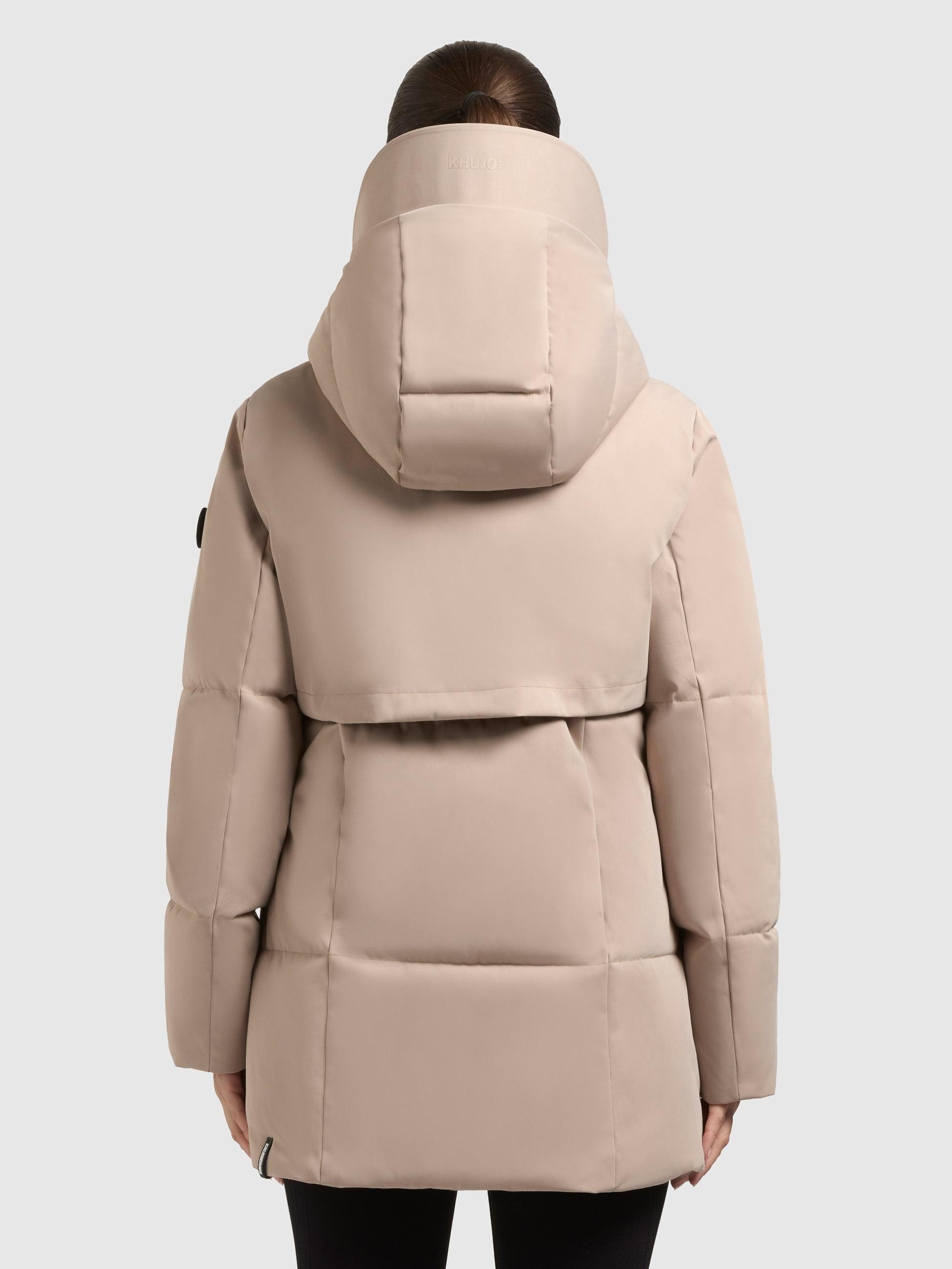 khujo Kurzmantel Allap Warmer Damen Mantel mit innenliegenden Rucksack-Trägern