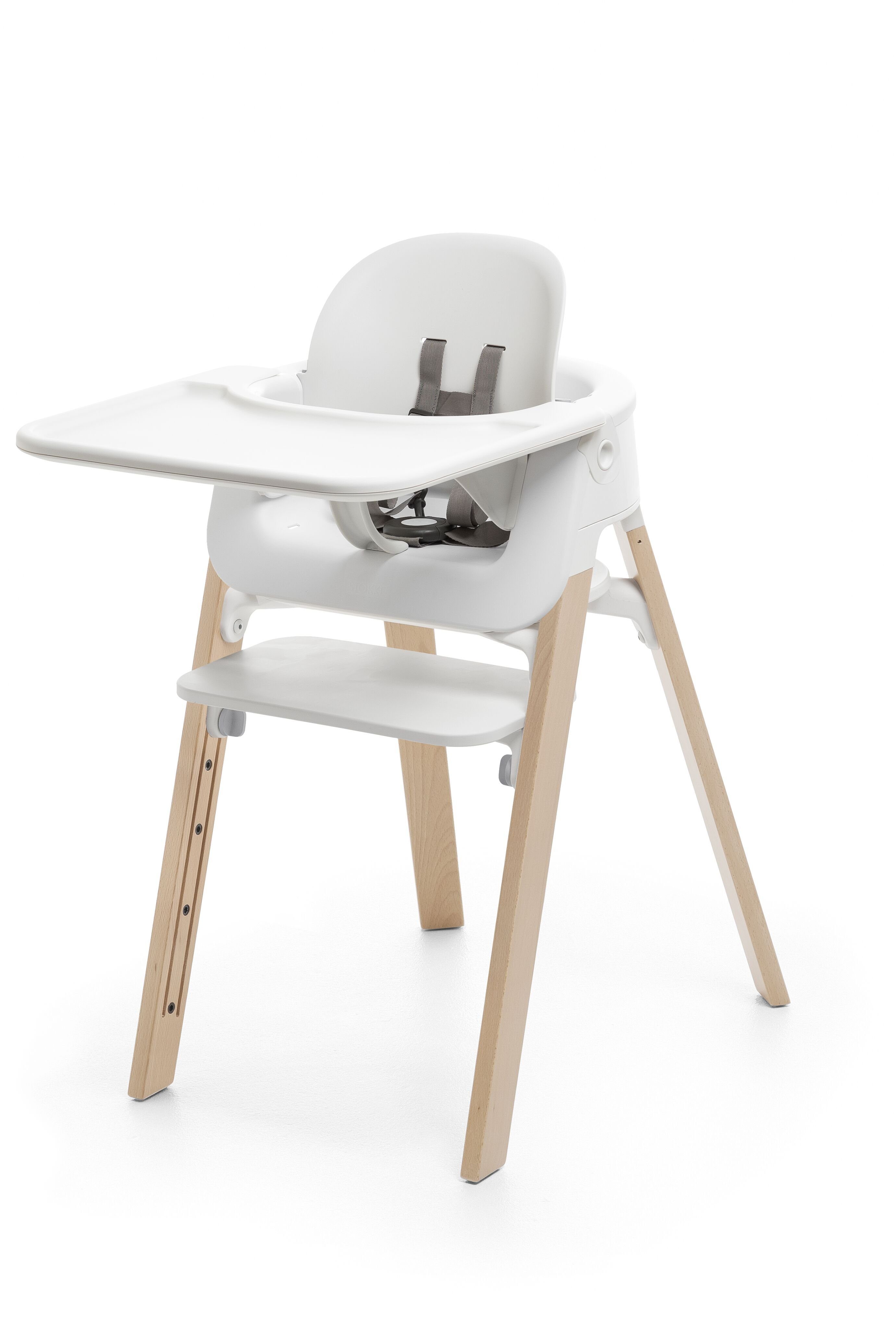 Stokke Kinderstuhl STEPS™ Bundle - Hochstuhl mit Babyset plus Tray White/Natural