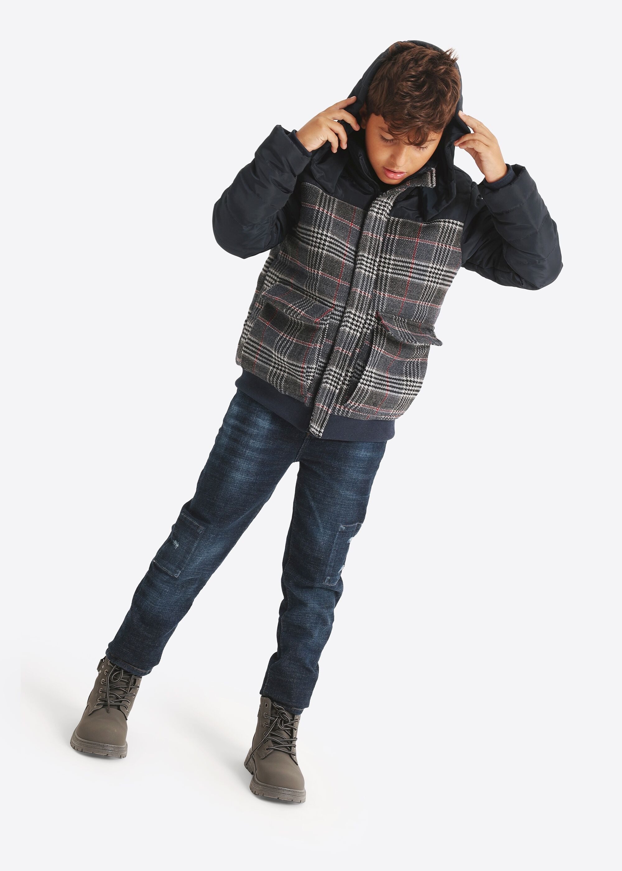 Solang Winterjacke (1-St) mit Karo-Muster