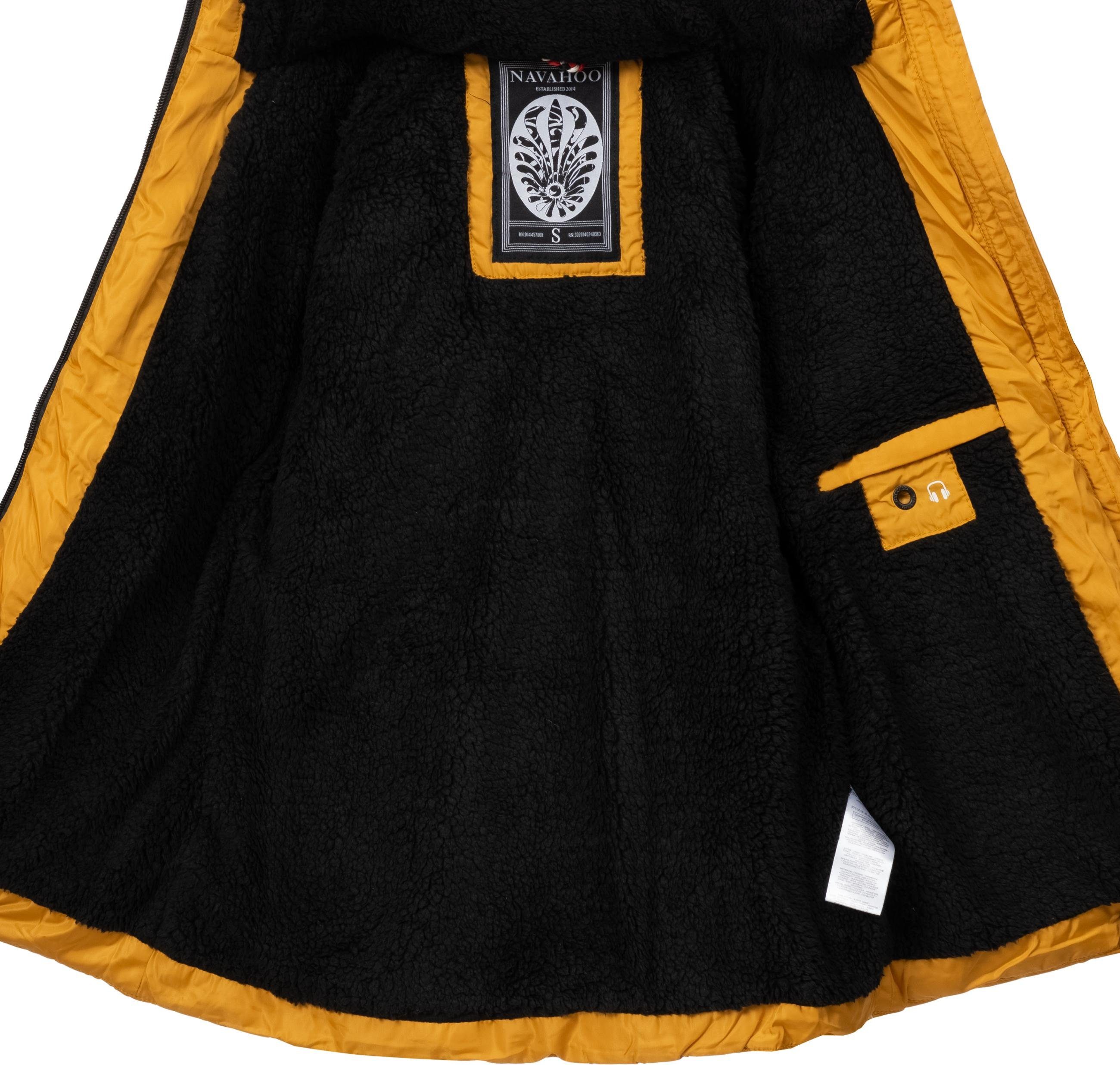 Navahoo Steppjacke Adele hochwertige Winterjacke mit edler Kunstfell- Kapuze – Bild 5 von 5