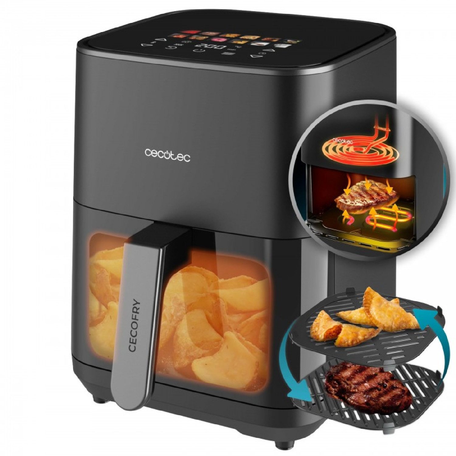 Cecotec Heißluftfritteuse, 1900 W, Cecofry&Duoheat 4000