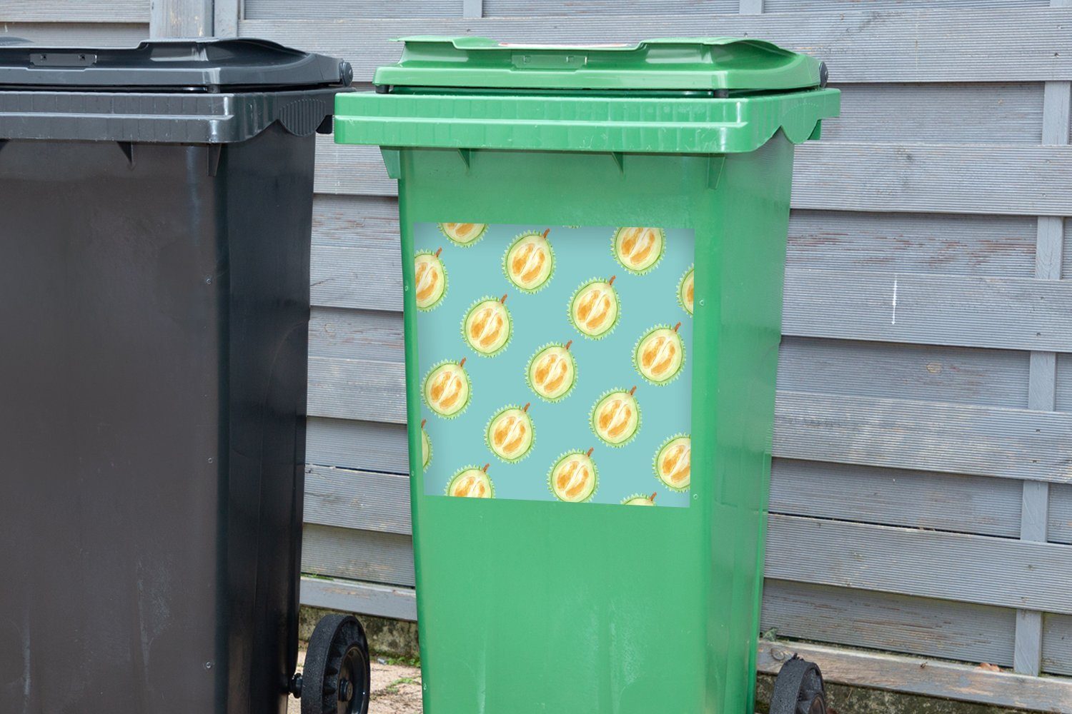 Abfalbehälter (1 Container, Obst Mülleimer-aufkleber, Mülltonne, MuchoWow Sticker, Zitrusfrüchte Wandsticker - - Blau St),