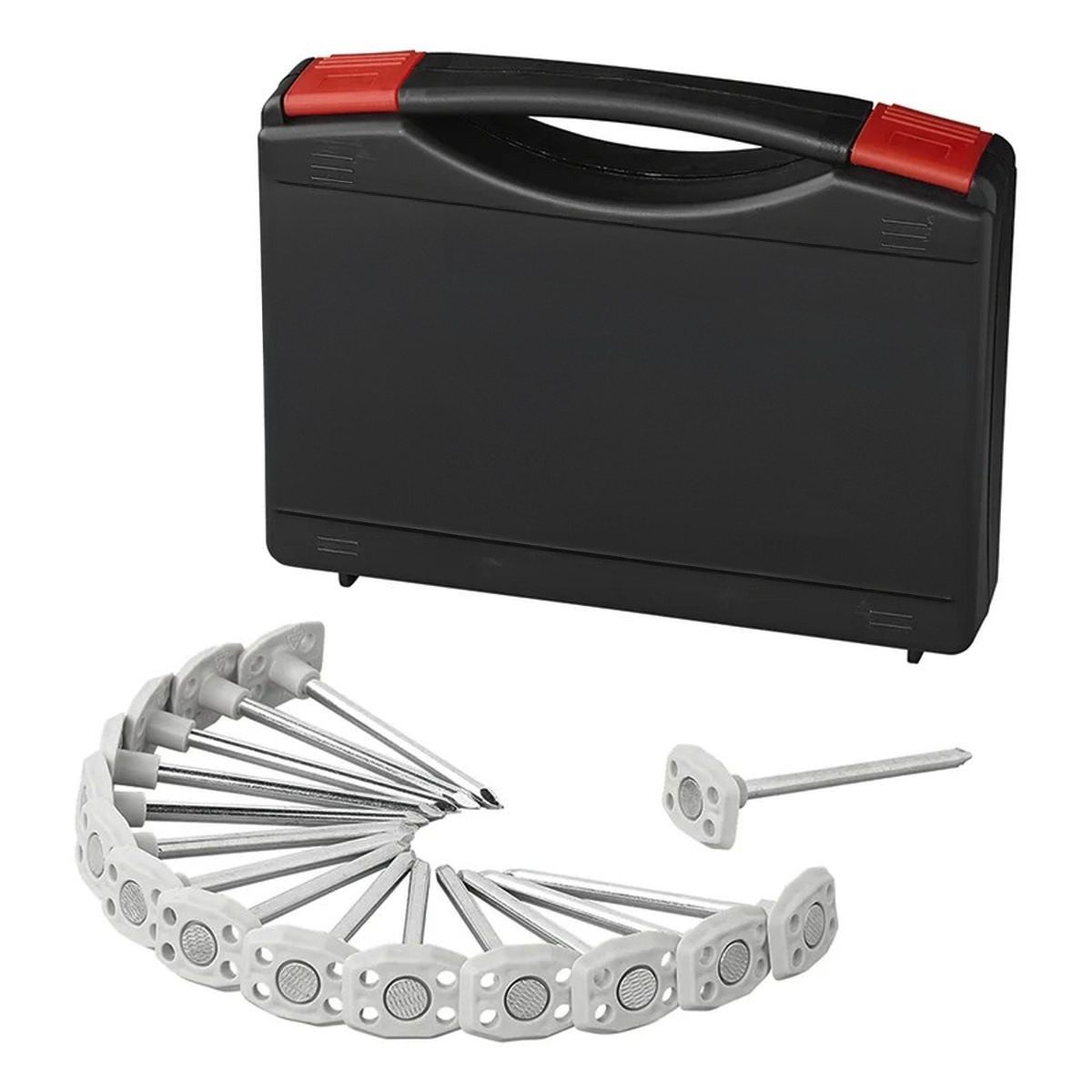 Moritz Zelthering Zeltbodenheringe 15 Stück mit Koffer, (Set), Erdnagel Zelthering Erdanker Bodenanker Zeltbefestigung