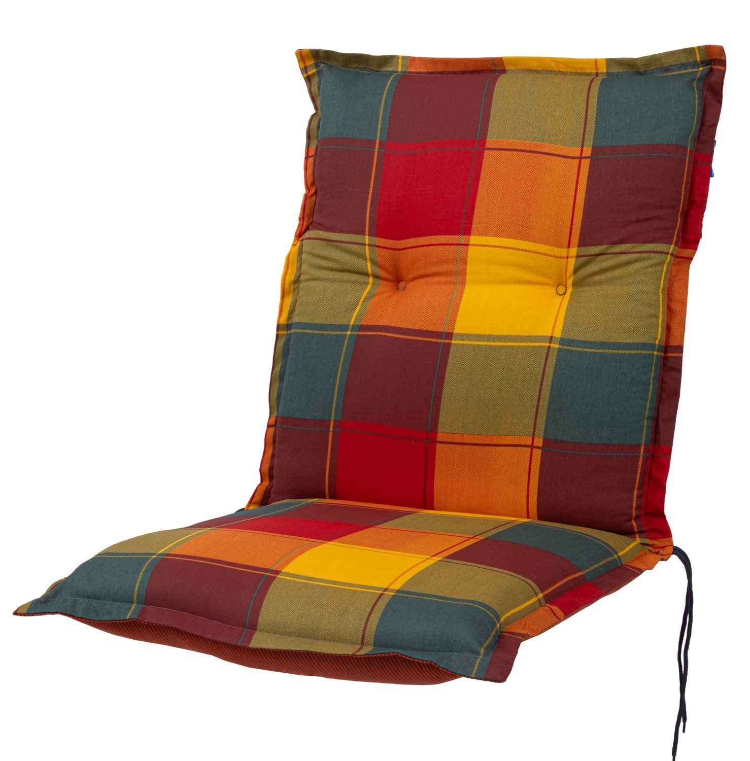 Sun Garden Sesselauflage Niederlehner Prato 90887-4 gelb-grün-terra-blau kariert 98x48x7 cm SG