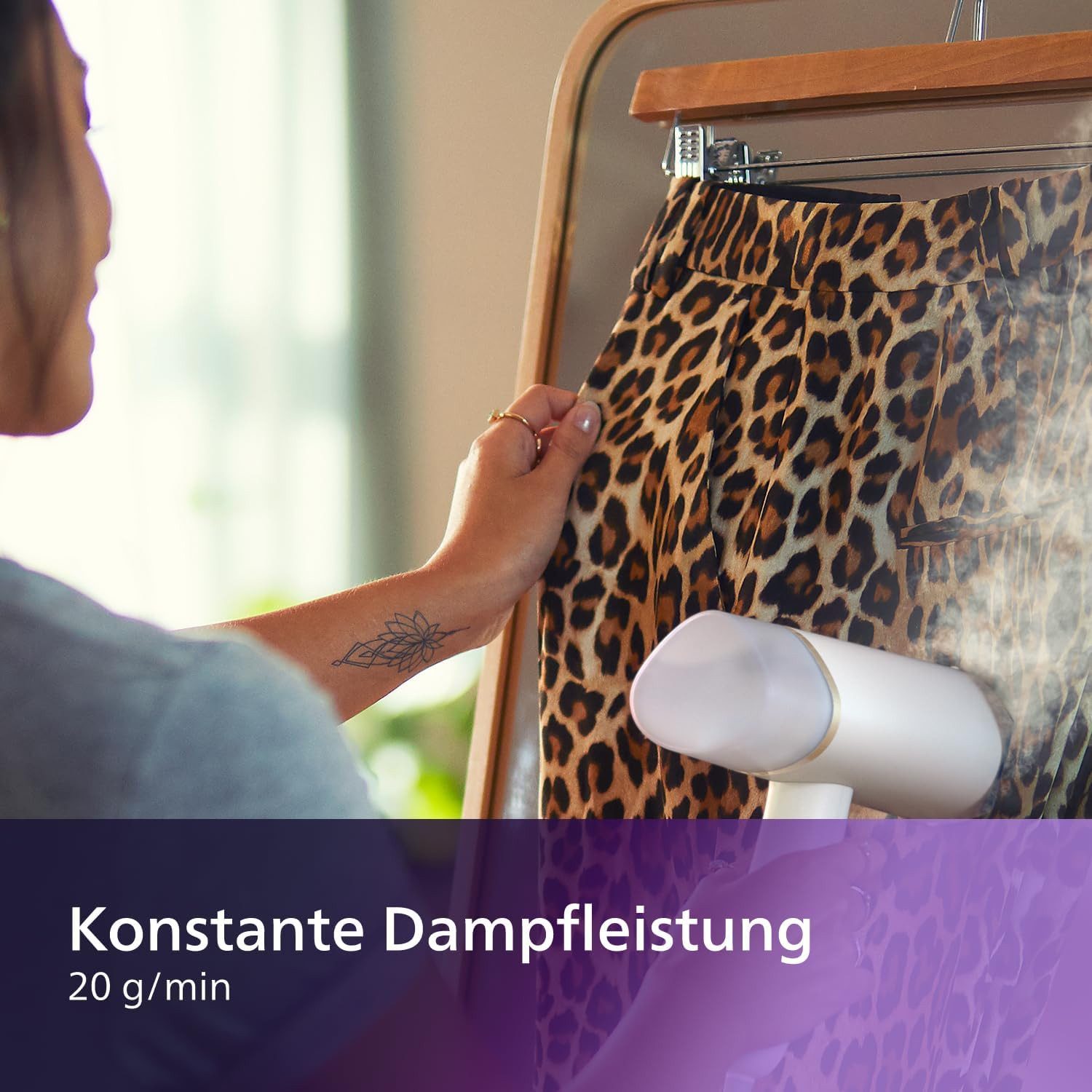Philips Dampfbügeleisen Tragbarer Dampfglätter 3000 Series - 1000 W, 1000,00 W, Kompakt und Faltbar & Abnehmbarer 120ml Wassertank – Bild 3 von 5