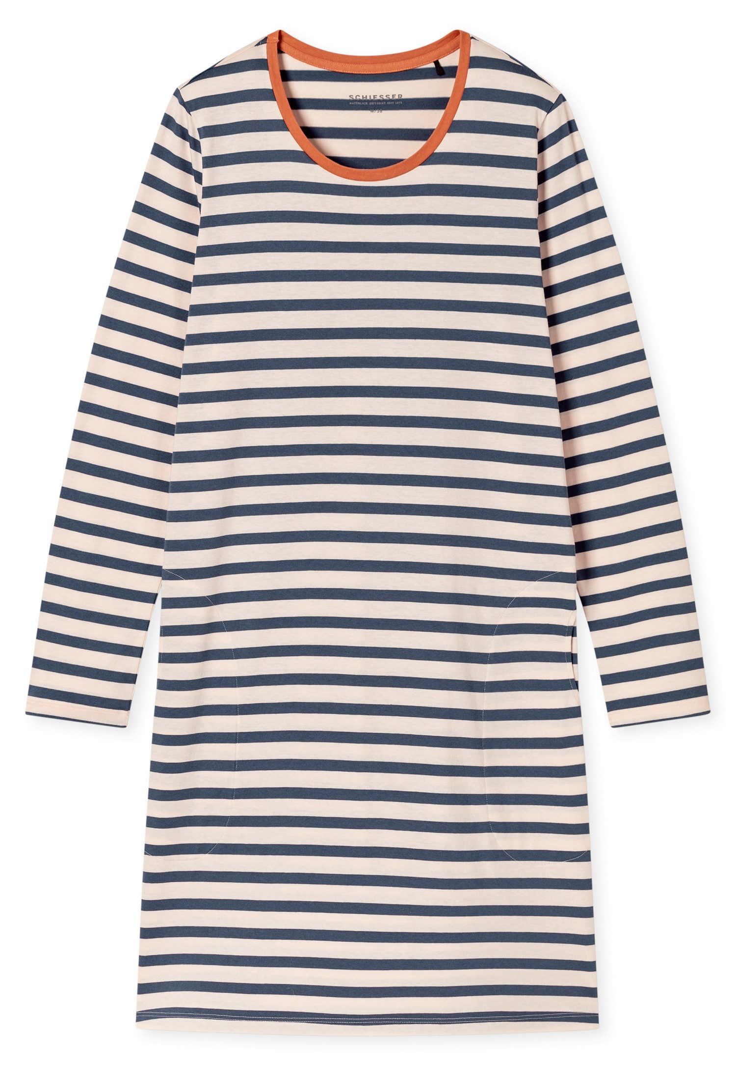 Schiesser Nachthemd Casual Essentials mit langen Ärmeln, seitlichen Taschen günstig online kaufen