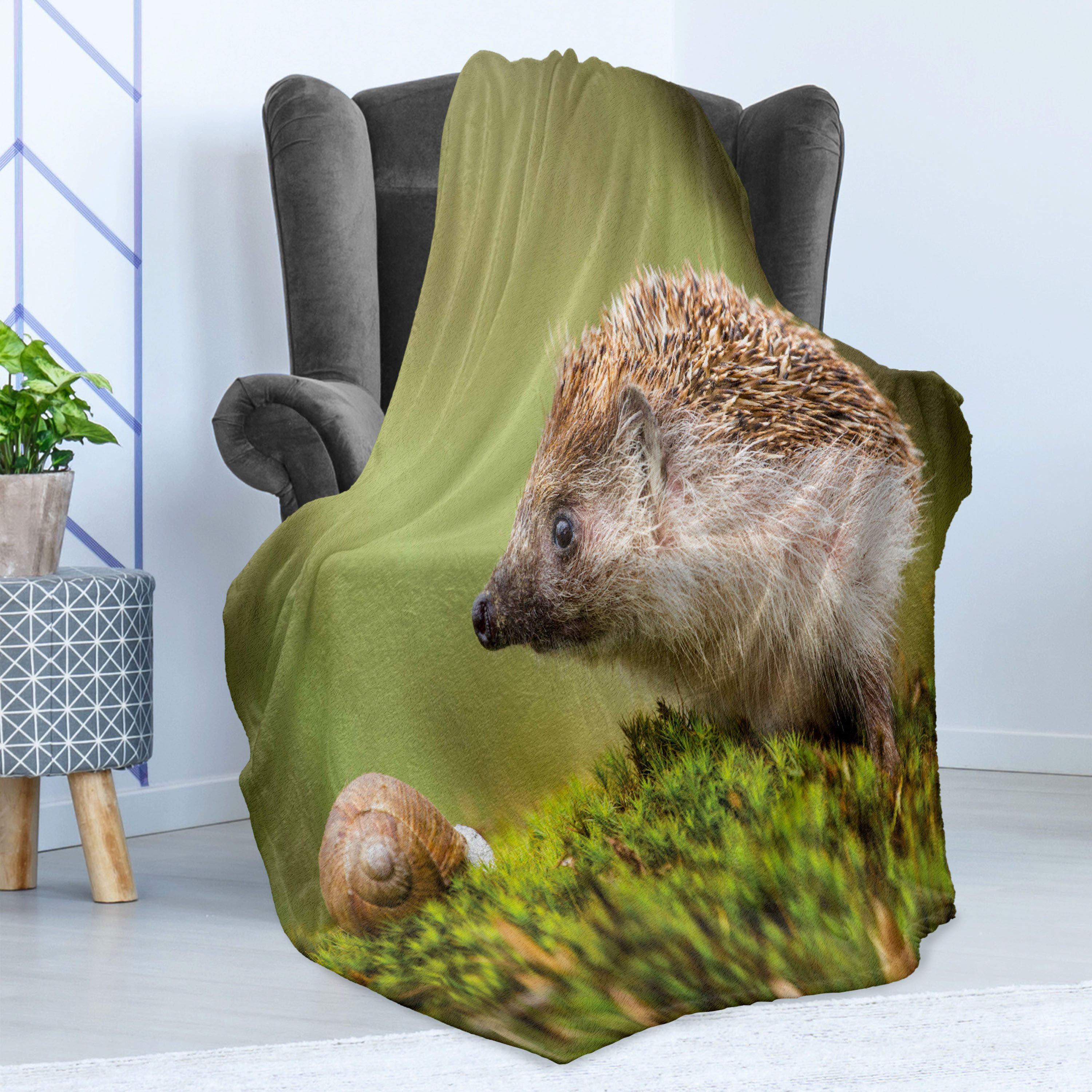 Wohndecke Gemütlicher Plüsch für den Innen- und Außenbereich, Abakuhaus, Igel Osteuropa Szene