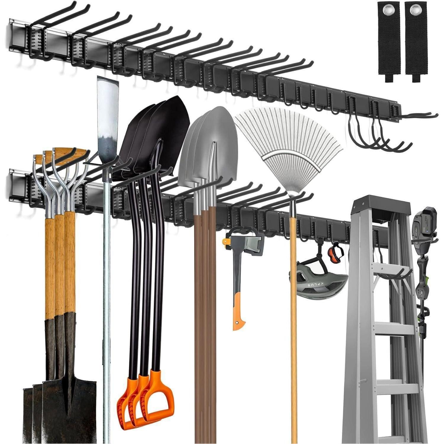 LuxusKollektion Werkzeughalter Tool Organizer Wandhalterung Garage Gurte 80 Zoll 5 Panel und 15 Haken