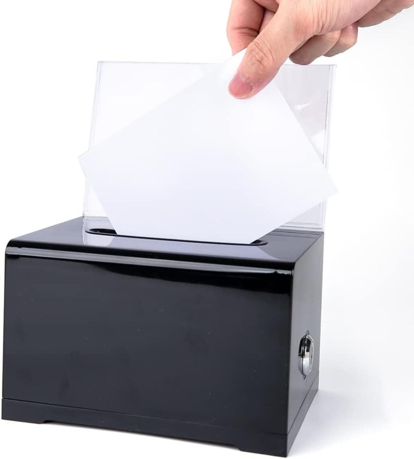 FELIXLEO Aufbewahrungsbox Schwarze Acryl Spendenbox mit Schloss für sichere Abstimmungen (1 St)