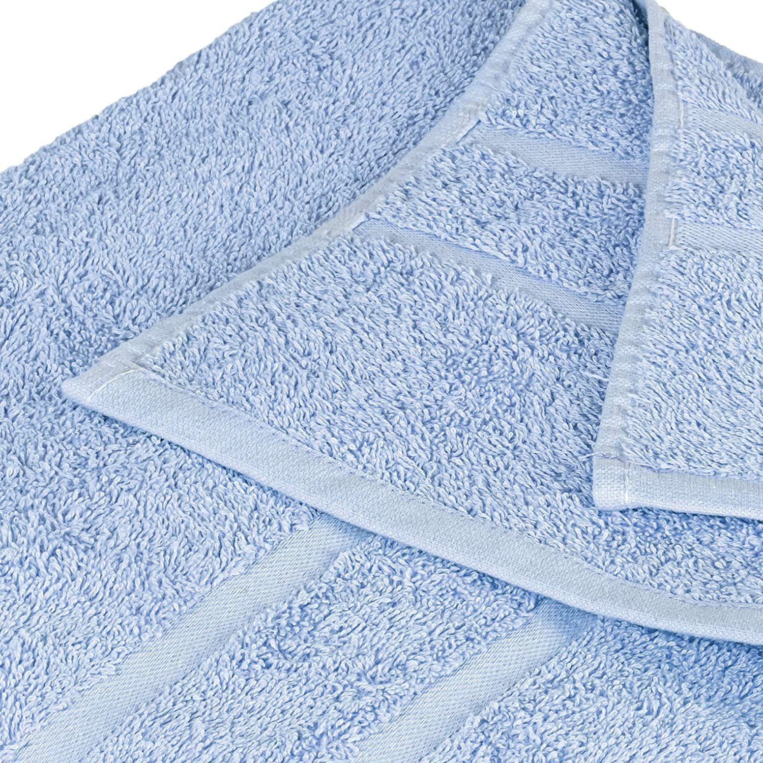 Frottee Farben in 2x Hellblau 100% (16 Handtuch Baumwolle 2x 100% Gästehandtuch Set als 500 Handtücher Handtuch GSM Saunatücher 4x SET 16er Badetücher 4x verschiedenen Duschtücher Teilig) StickandShine Pack, Baumwolle 4x