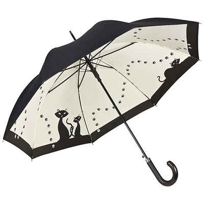 von Lilienfeld Stockregenschirm »VON LILIENFELD Regenschirm Schwarze Katzen Doppelte Bespannung - Außen Schwarz - Innen Bedruckt - Motiv Tiere«, doppelt bespannt