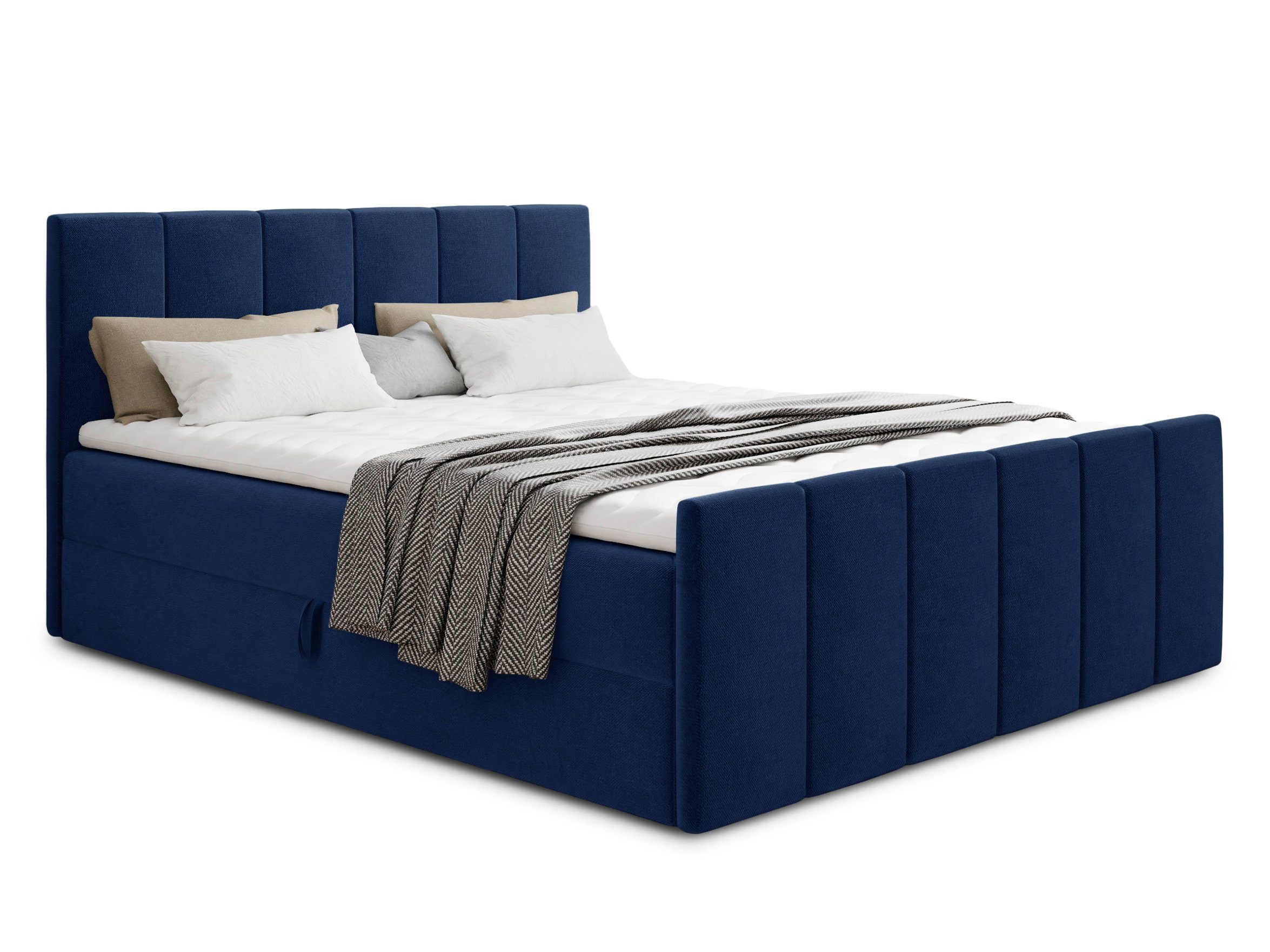 Sofnet Boxbett Star Lux (mit zwei Bettkästen, Bonell-Matratze und Topper), Doppelbett, Polsterbett mit Kopfteil und Fußteil, Boxspringbett
