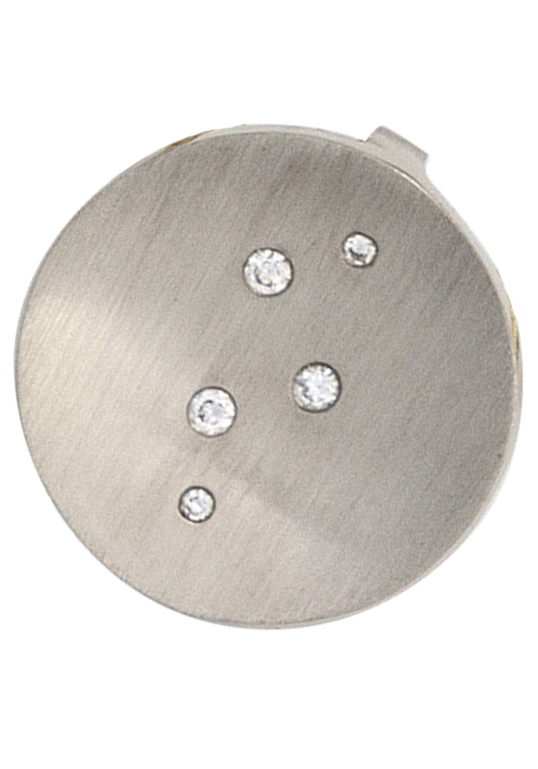 JOBO Runder Anhänger Platinanhänger 15 mm, 950 Platin mit 5 Diamanten