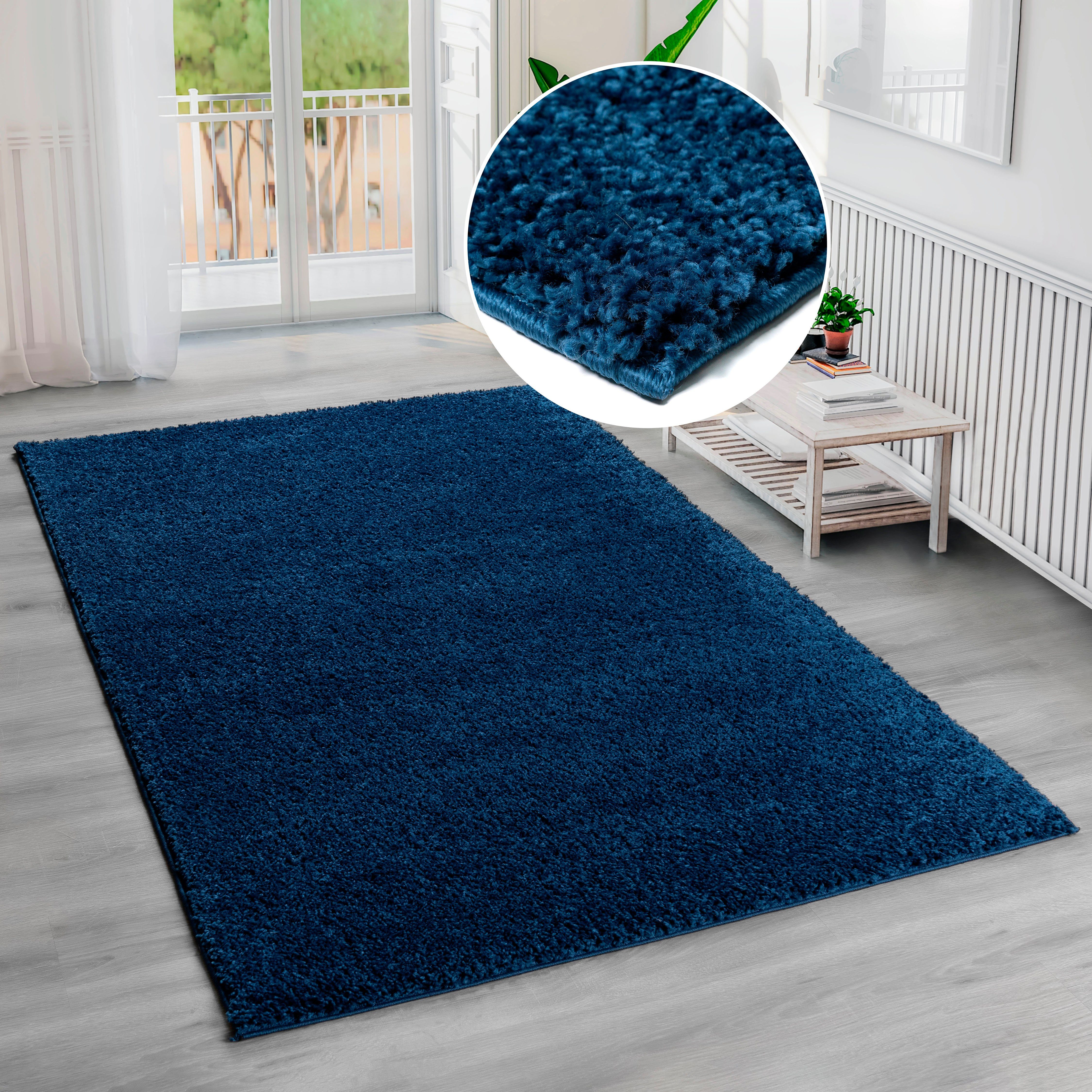 Bruno Banani Hochflor-Teppich Shaggy Soft, rechteckig, Höhe: 30 mm, gewebt, Uni Farben, besonders weich und kuschelig, Kundenliebling