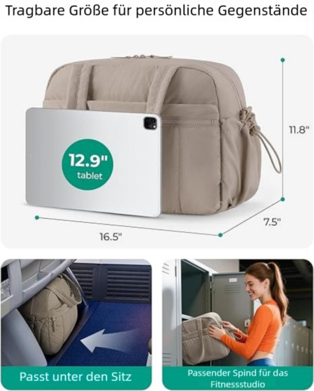 VEKROBOT Reisetasche Damen Sporttasche Mit Nassfach & wasserdicht. Leichtes günstig online kaufen