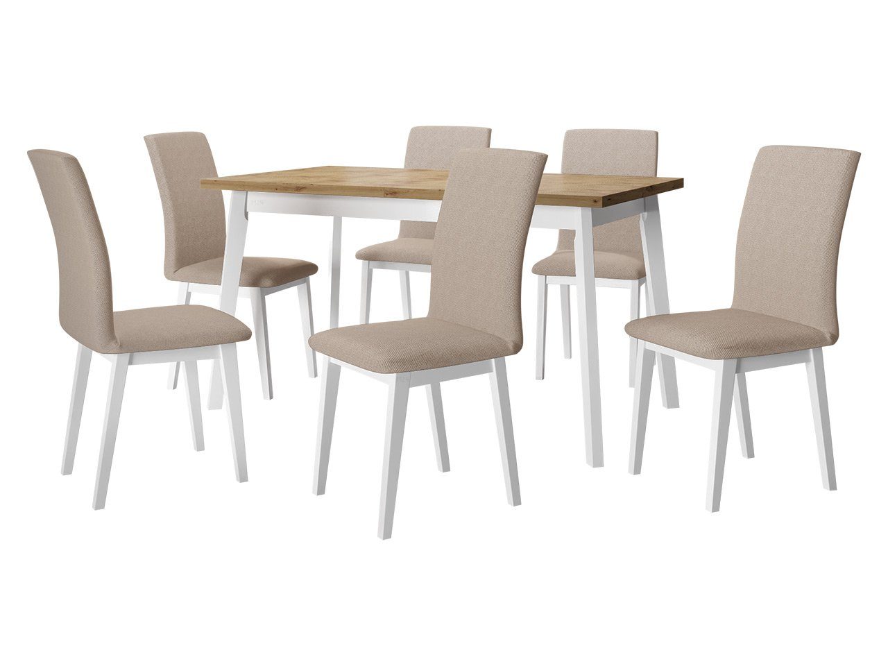 Stühle Tisch 6x für Einlegeplatte Luna Tischplatte unter sich V, DR-023, der den MIRJAN24 I), befinden (7er-Set, Essgruppe Esstisch Oslo