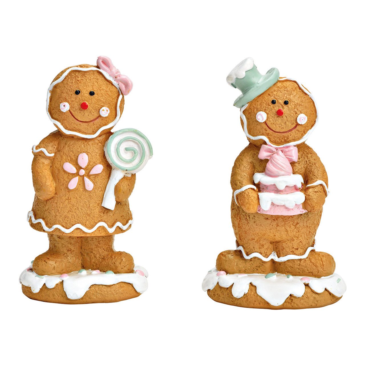 Wurm Weihnachtsfigur 10041103 - Lebkuchenfigur Mädchen/Junge aus Poly, 6 x 11 x 4 cm (1 St)